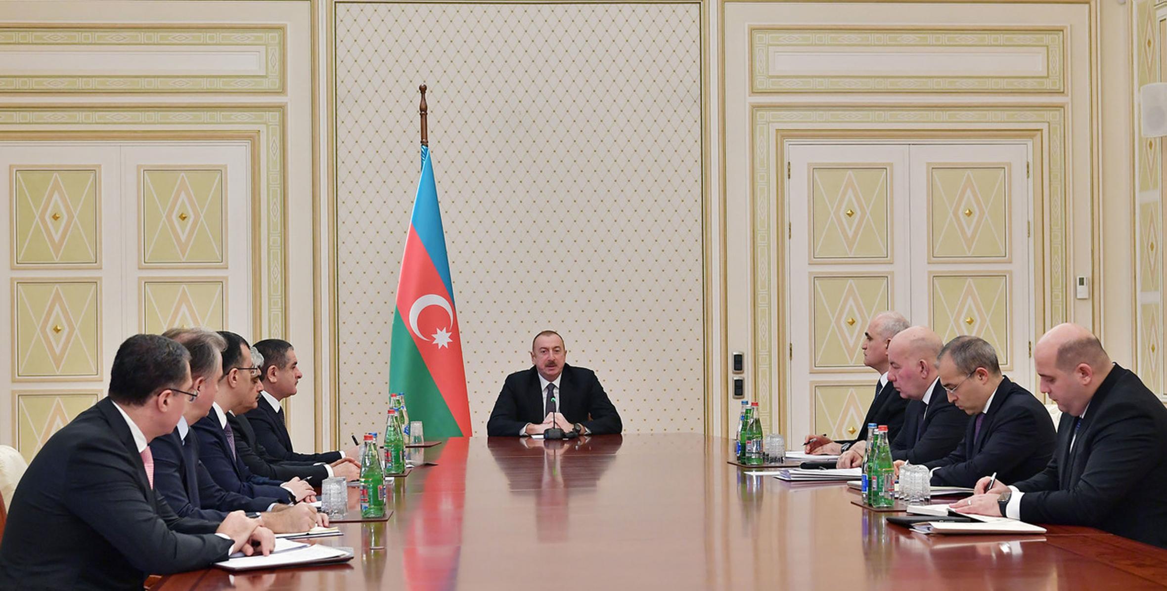 Speech by Ilham Aliyev at the meeting on economic and social issues under the President of Azerbaijan