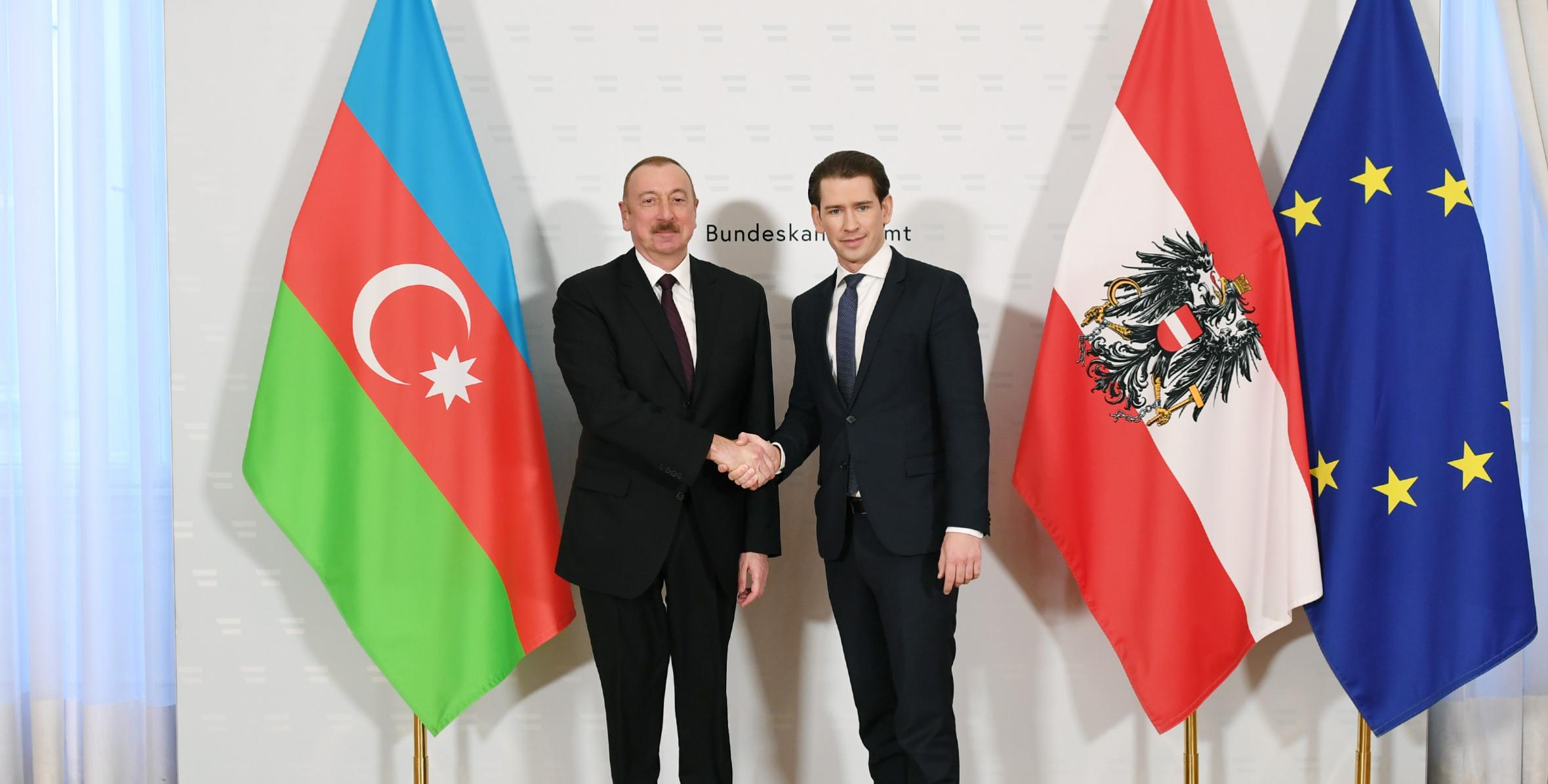 В Вене состоялась встреча Ильхама Алиева с Федеральным канцлером Австрийской Республики Себастьяном Курцем