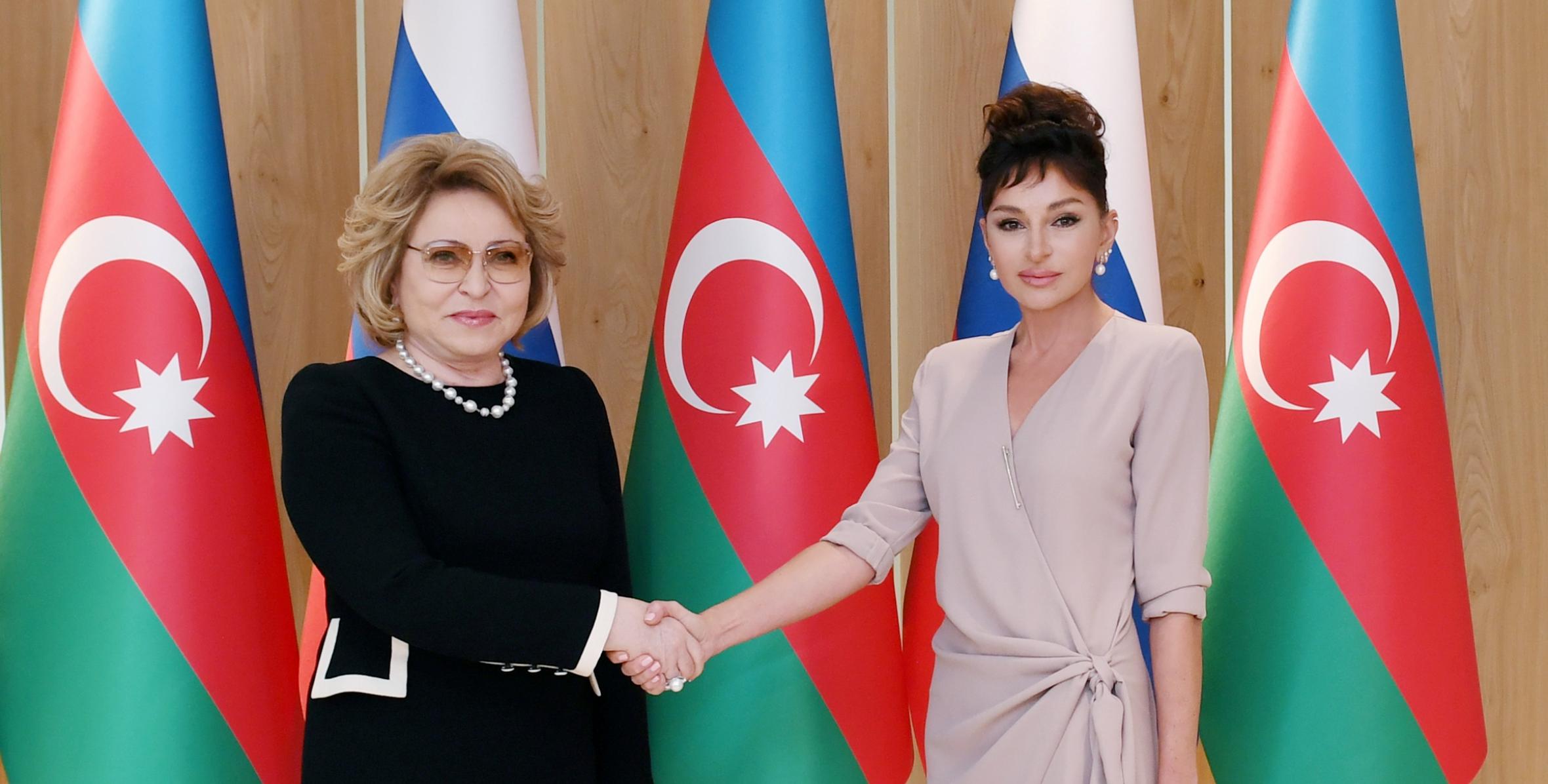 Первый вице-президент Мехрибан Алиева встретилась с председателем Совета Федерации России Валентиной Матвиенко