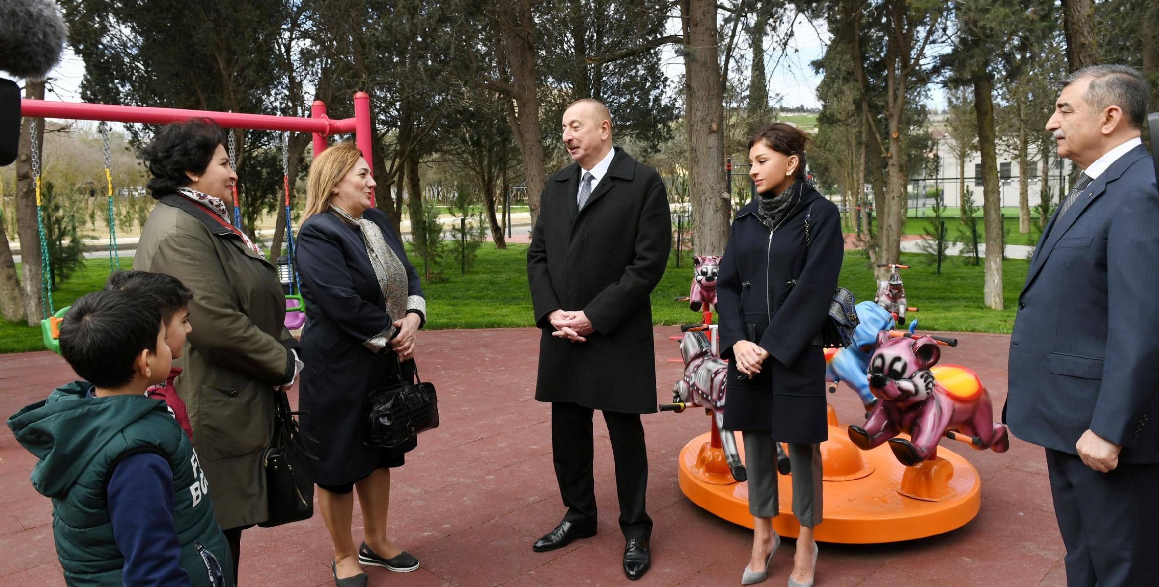 Ilham Aliyev viewed conditions created at newly- reconstructed Neftchilar park in Garachukhur settlement