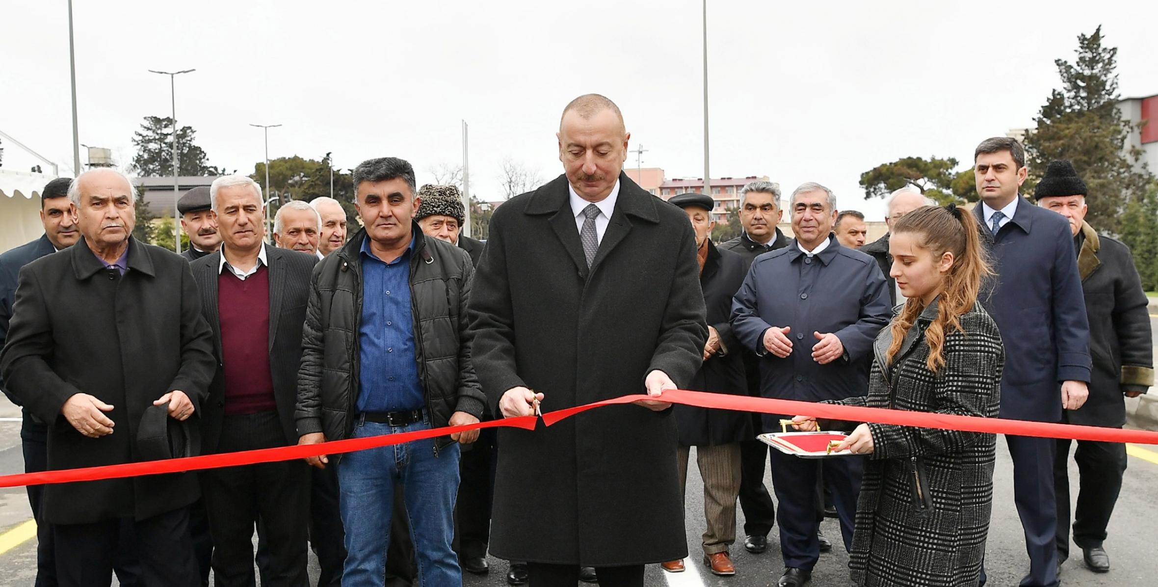Ильхам Алиев принял участие в открытии автомобильной дороги Мардакян-Гала