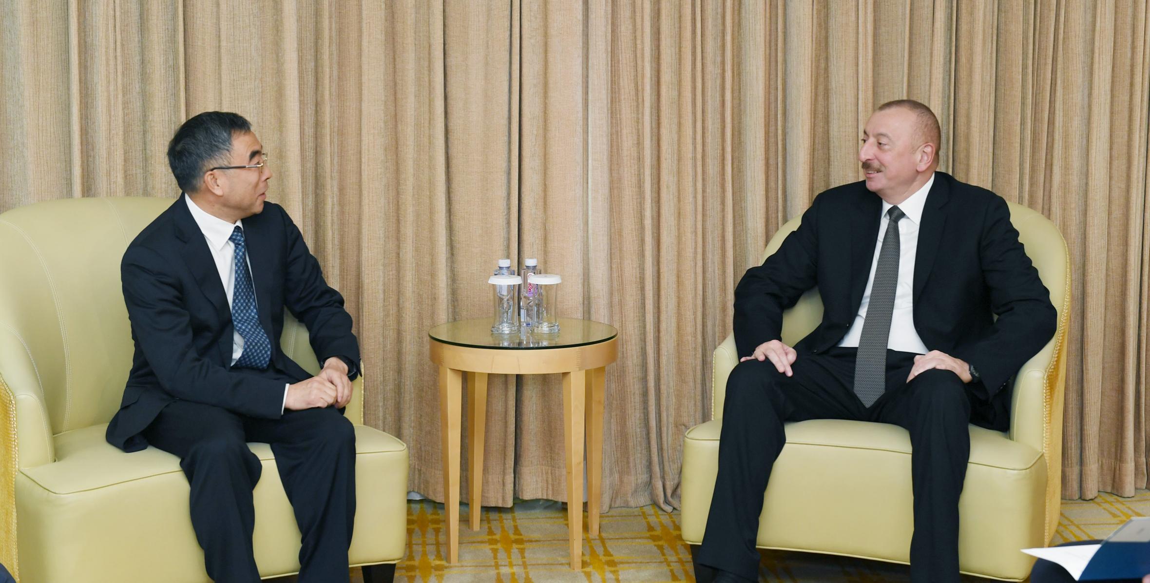Ilham Aliyev met with Huawei chairman in Beijing