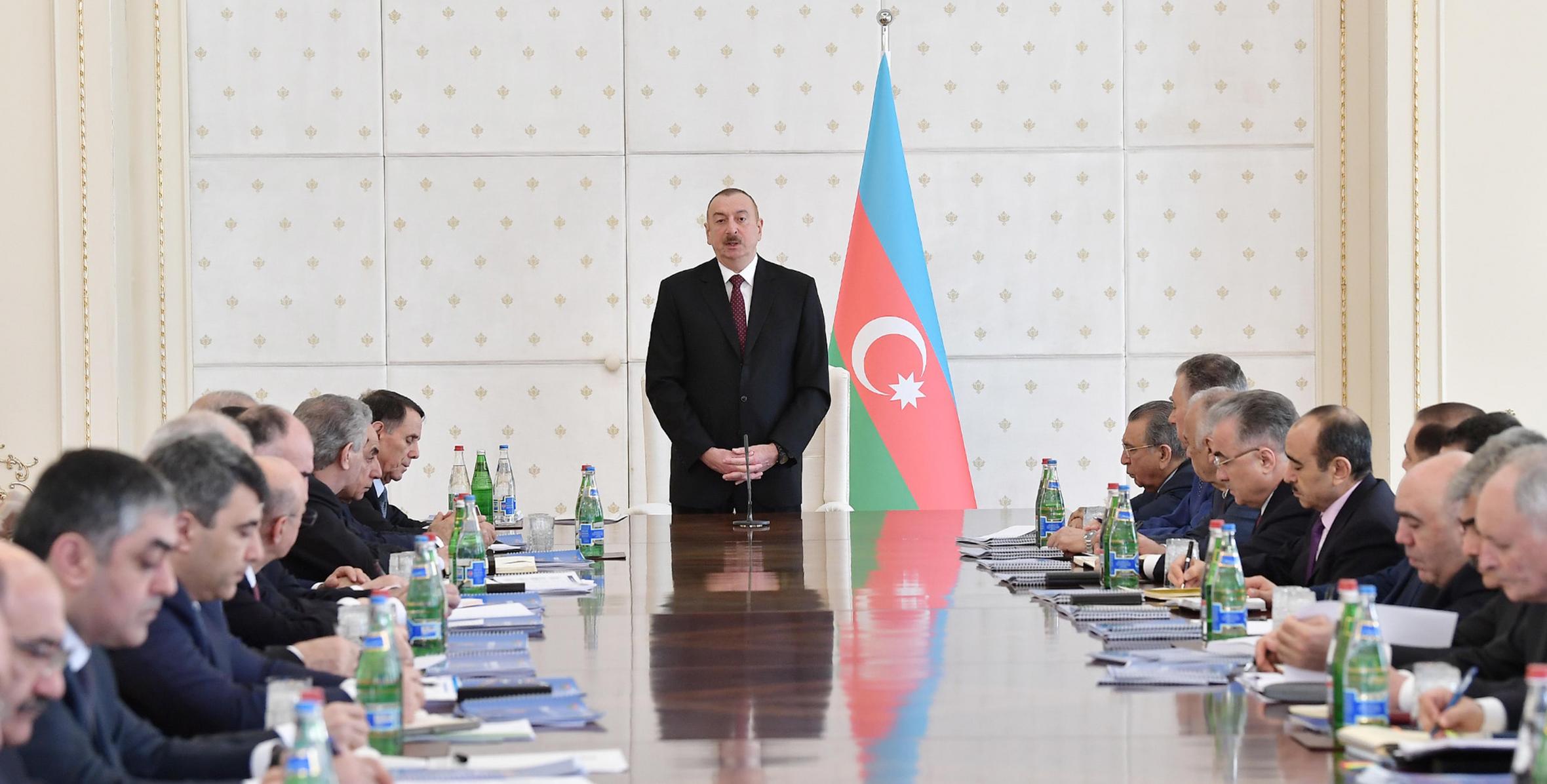 Вступительная речь Ильхама Алиева на заседание Кабинета Министров, посвященное итогам первого квартала года и предстоящим задачам