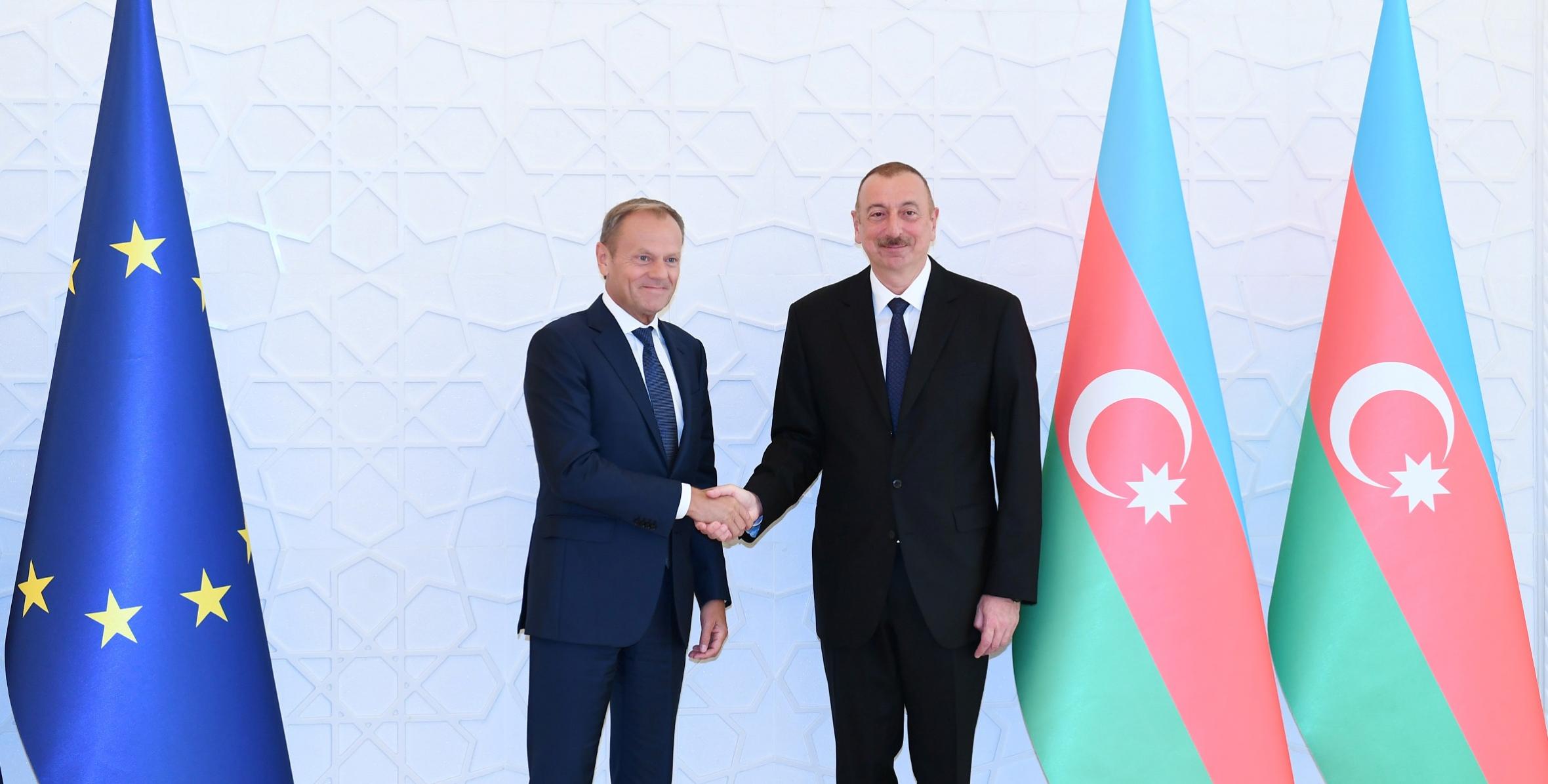 Состоялась встреча Ильхама Алиева и президента Совета Европейского Союза Дональда Туска