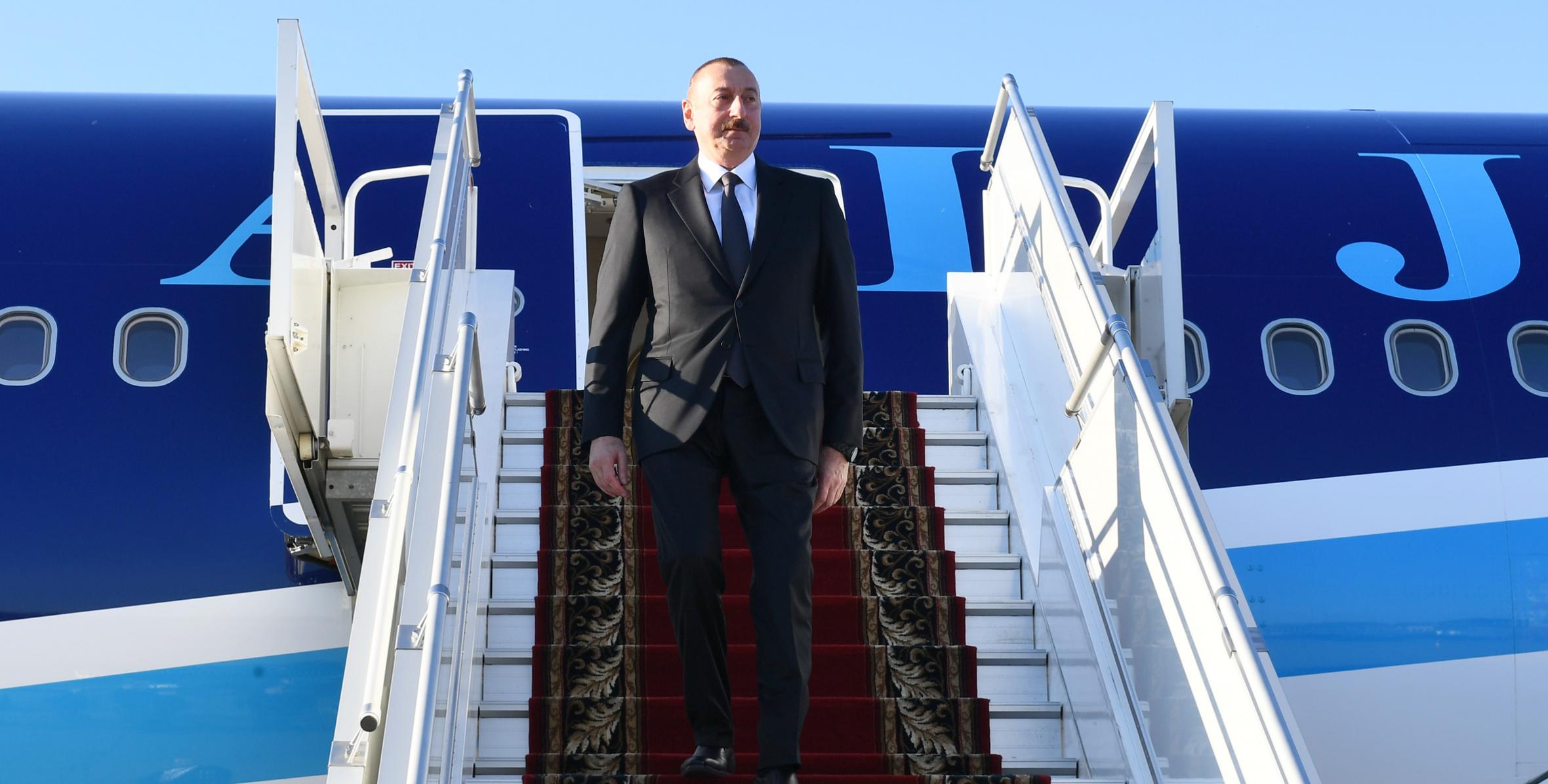 Ilham Aliyev arrived in Russian Federation for working visit