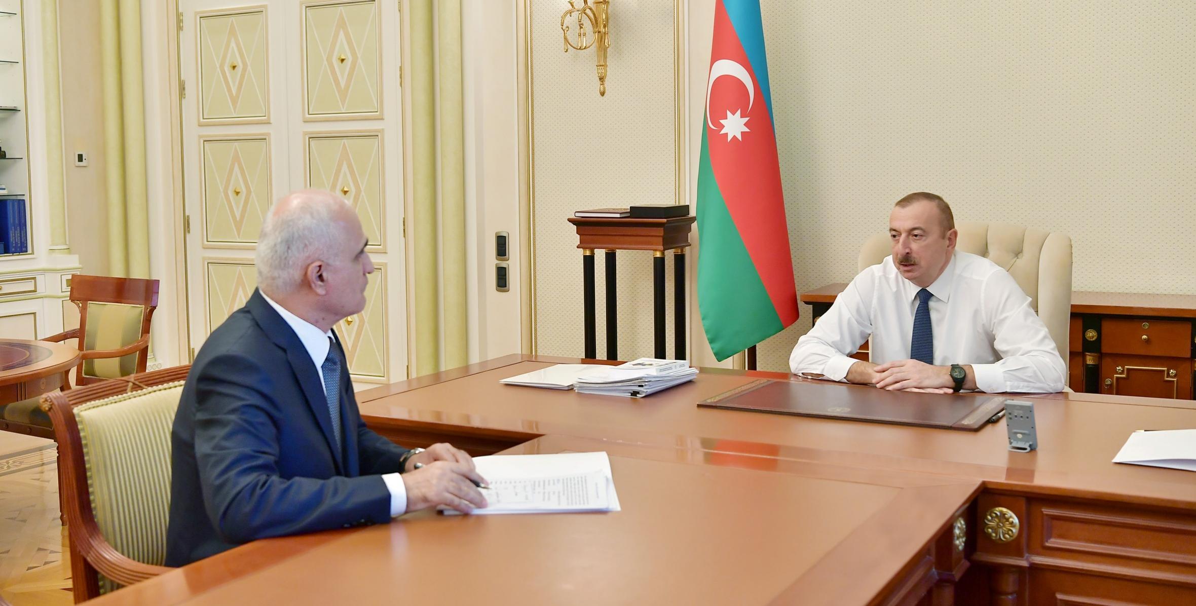 Ильхам Алиев принял Шахина Мустафаева в связи с назначением на новую должность