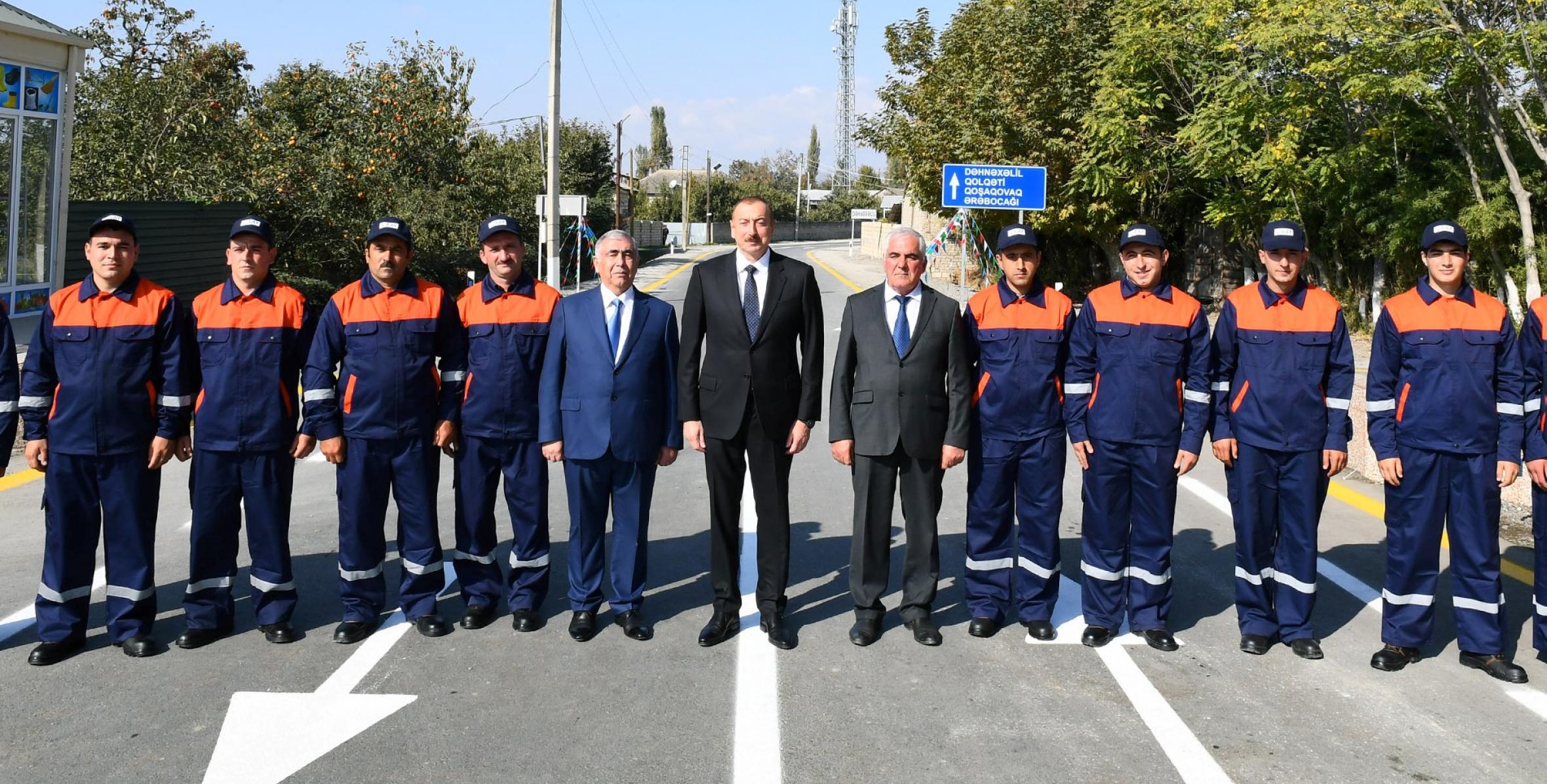 Ильхам Алиев принял участие в церемонии открытия автодороги Голгати-Дехнехалил-Гошаговаг-Арабоджагы