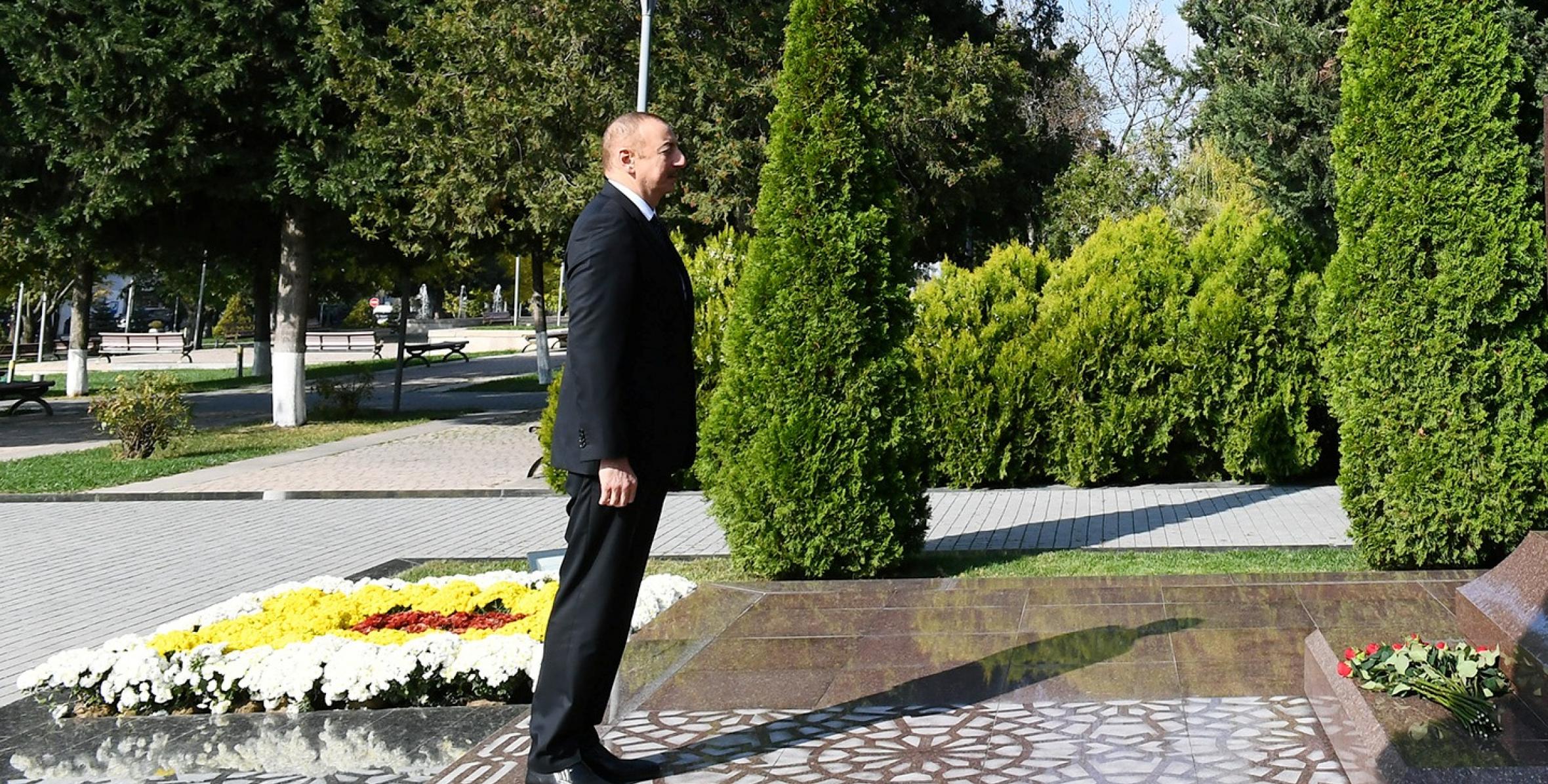 Ilham Aliyev arrived in Gabala district for visit