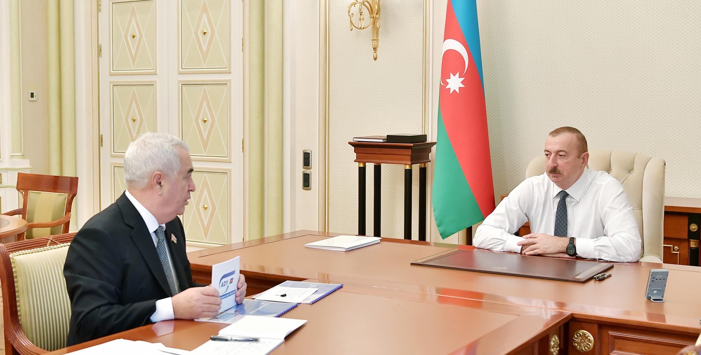 Ильхам Алиев принял председателя Закрытого акционерного общества «Азербайджанские железные дороги»