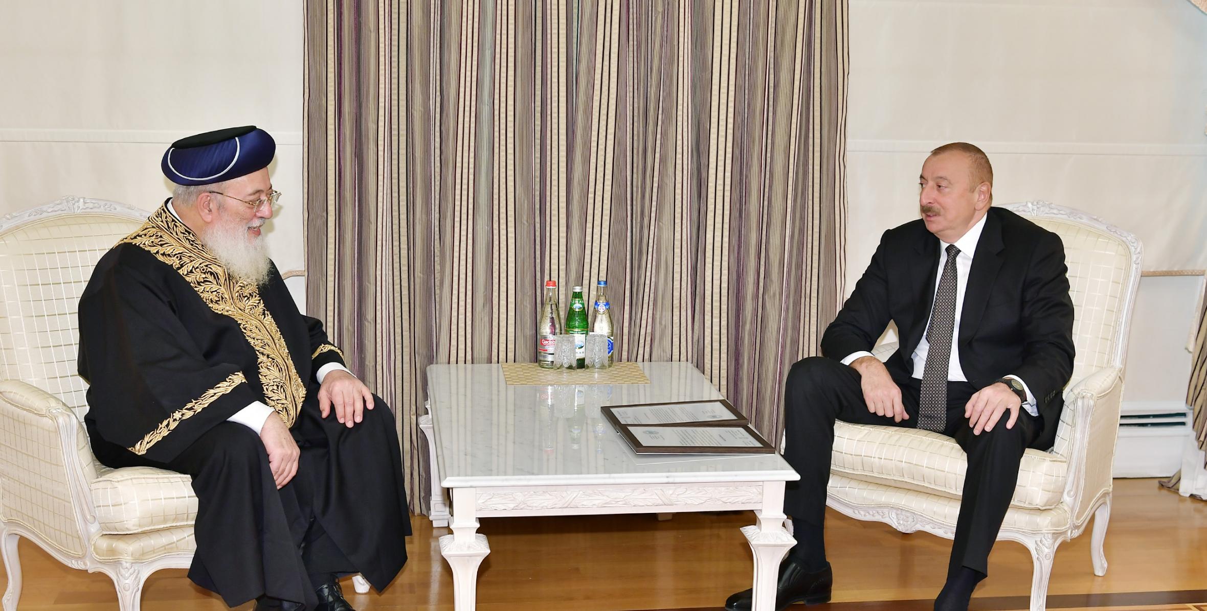 Ilham Aliyev received Sephardic Chief Rabbi of Jerusalem