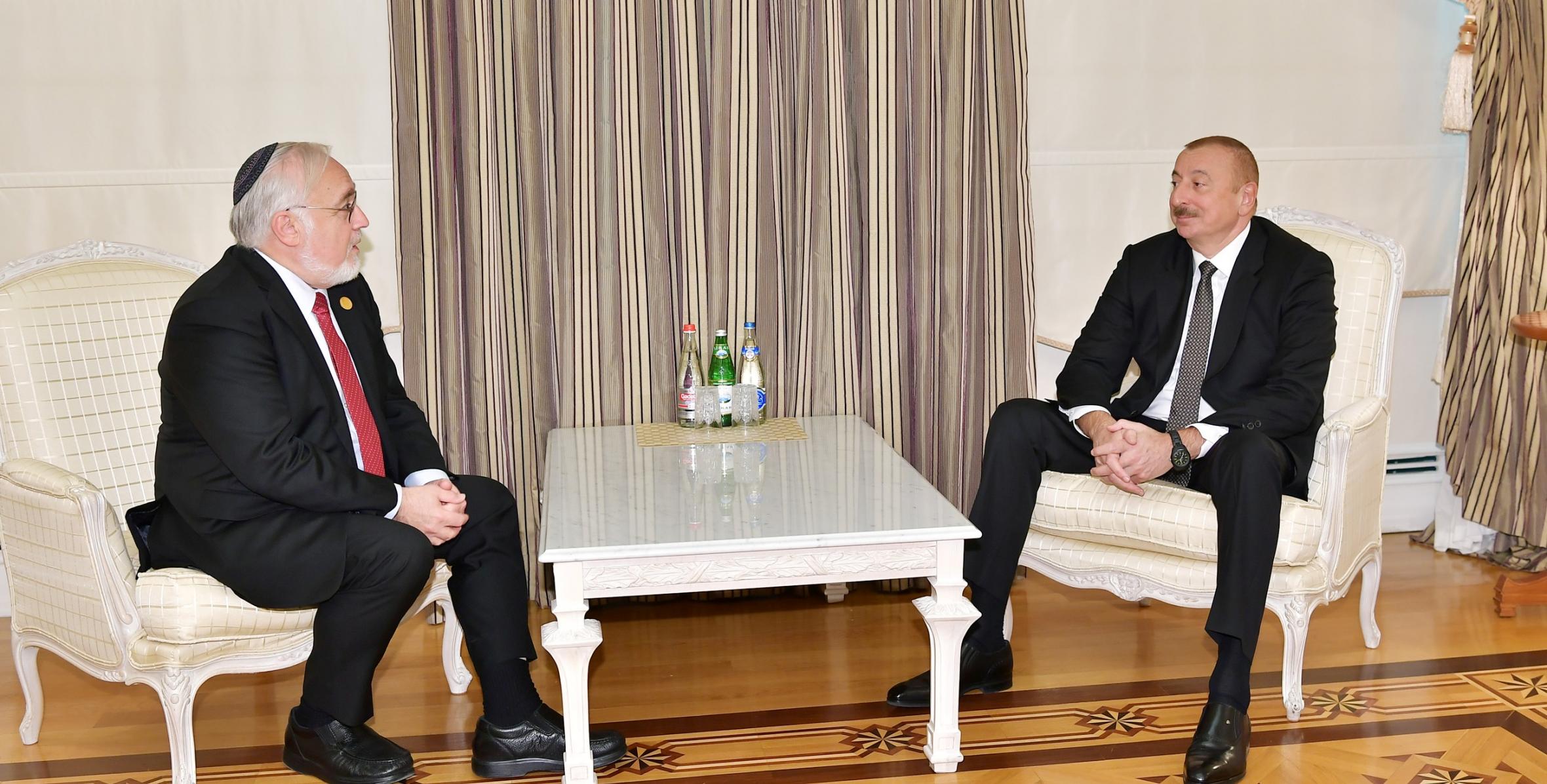 Ilham Aliyev received co-founder and dean of Simon Wiesenthal Center and president of US Congress of Christian Leaders