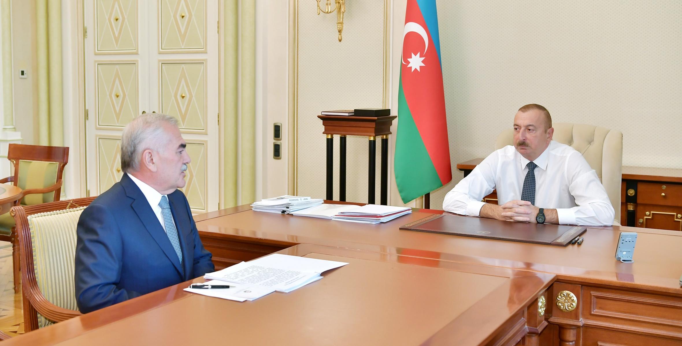 Ильхам Алиев принял председателя Верховного Меджлиса Нахчыванской Автономной Республики Васифа Талыбова