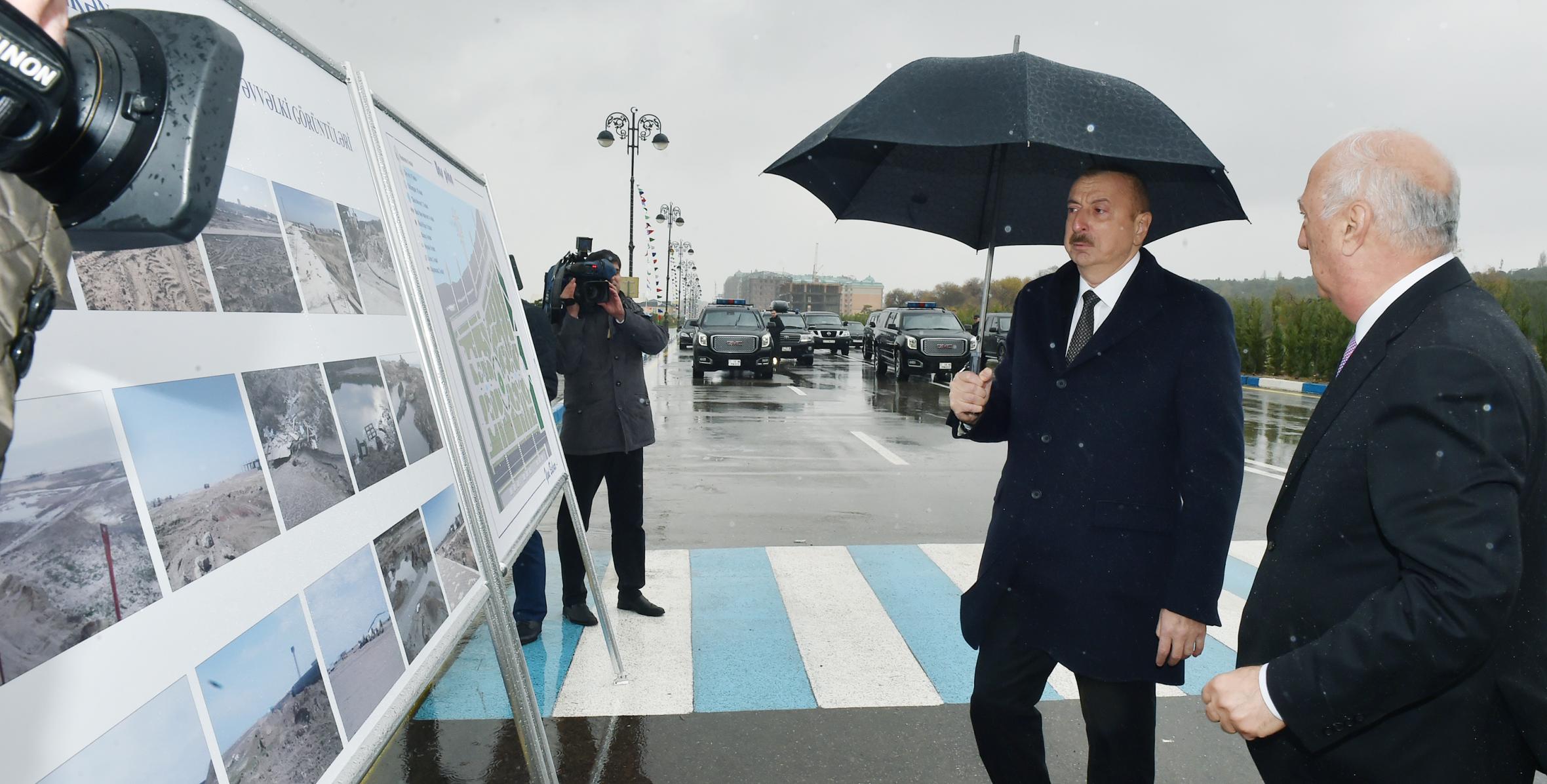 Ilham Aliyev viewed conditions created at newly built part of Sumgait Boulevard Complex