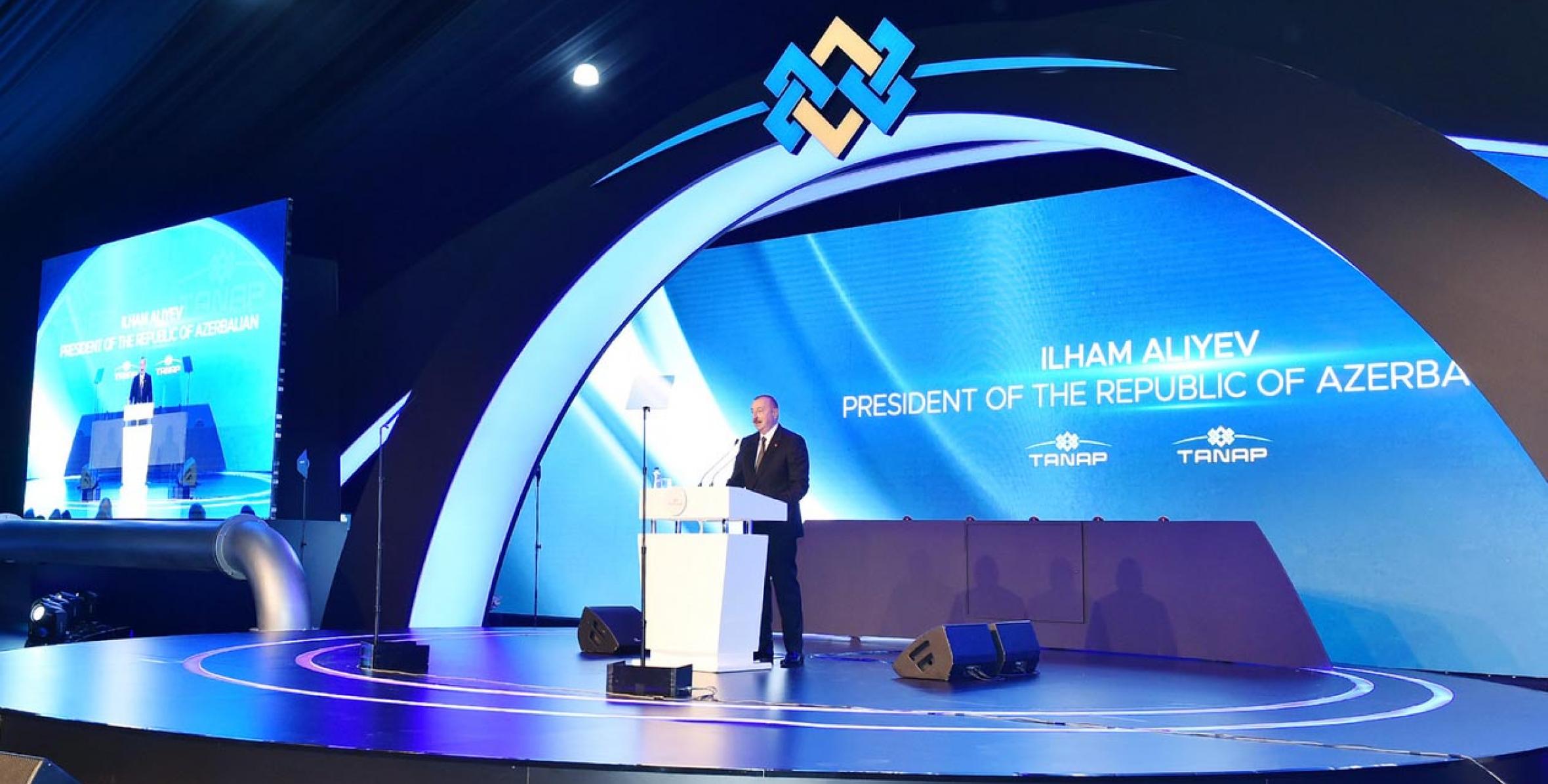 Речь Ильхама Алиева на открытии части проекта TANAP, которая будет соединена с Европой