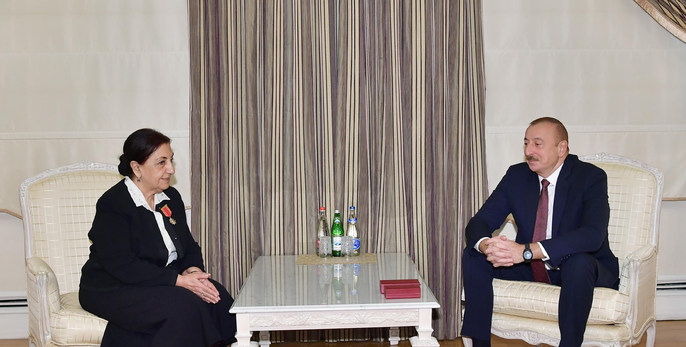 Ilham Aliyev presented “Sharaf” Order to Dilara Seyidzade