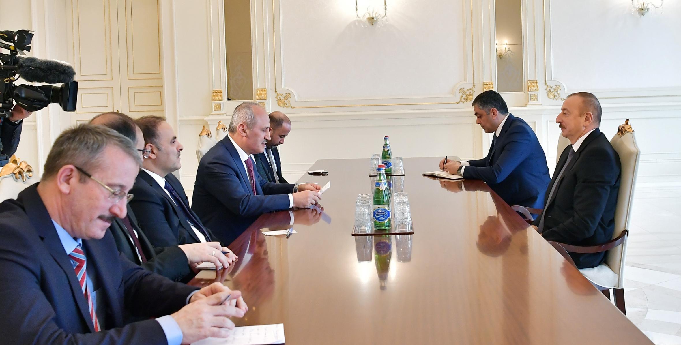 Ilham Aliyev received delegation led by Turkish minister of transport and infrastructure