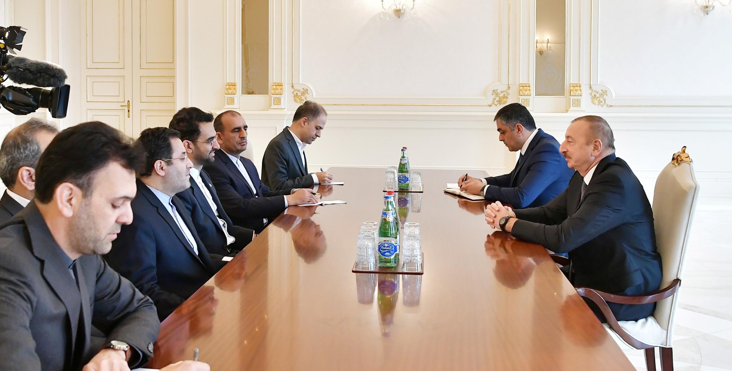 Ilham Aliyev received delegation led by Iranian minister of information and communications technology