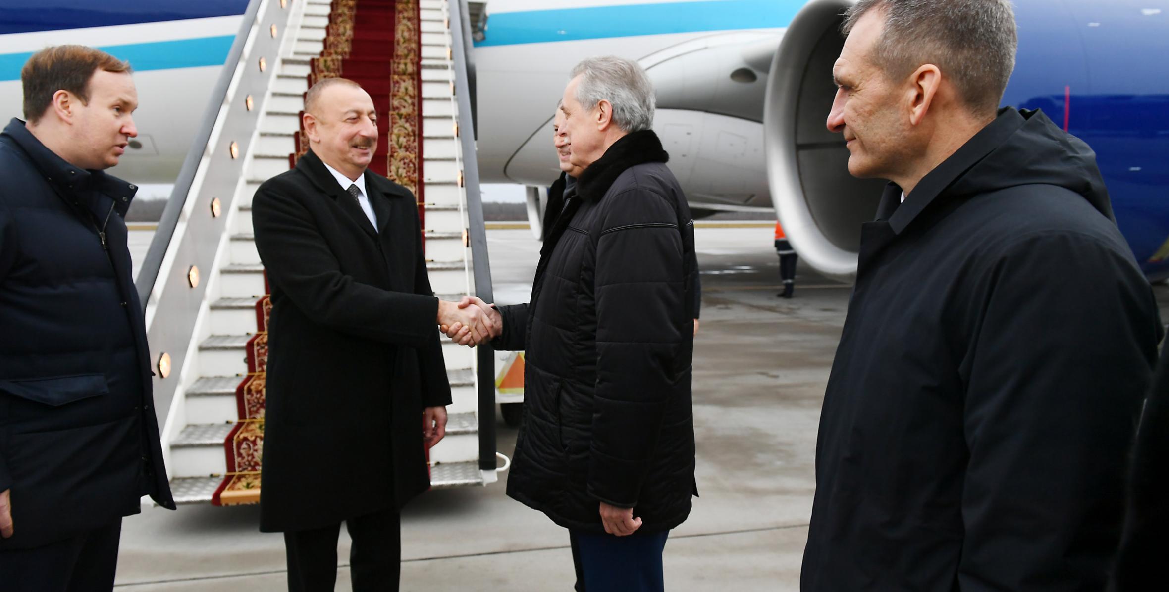 Ilham Aliyev arrived in Russian Federation for visit
