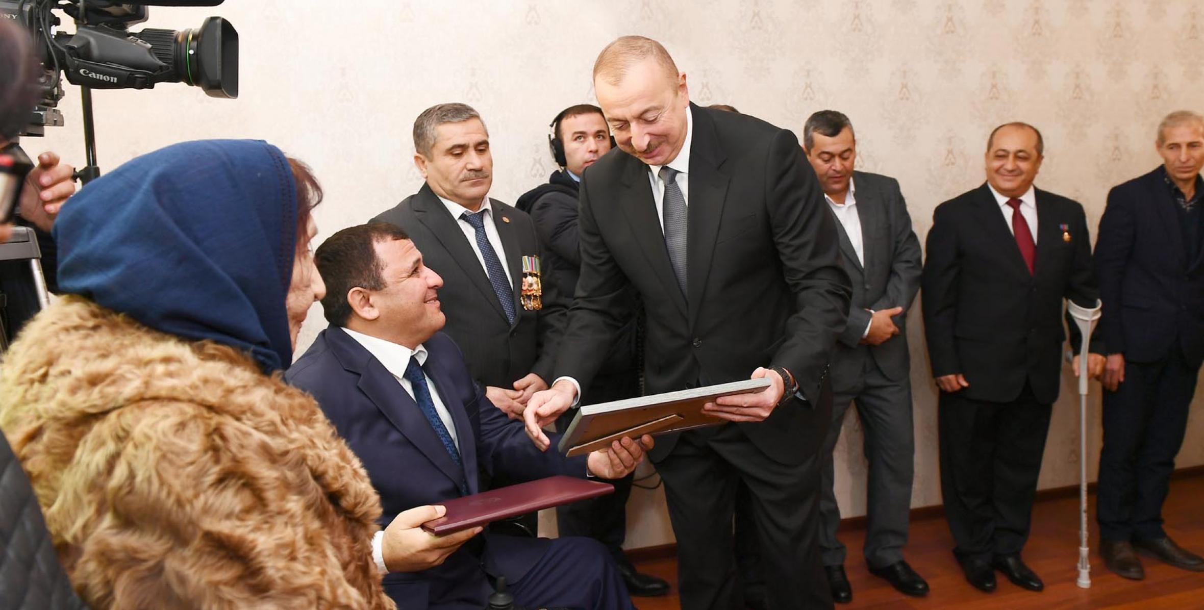 Речь Ильхама Алиева на  церемонии предоставления квартир и автомобилей инвалидам Карабахской войны