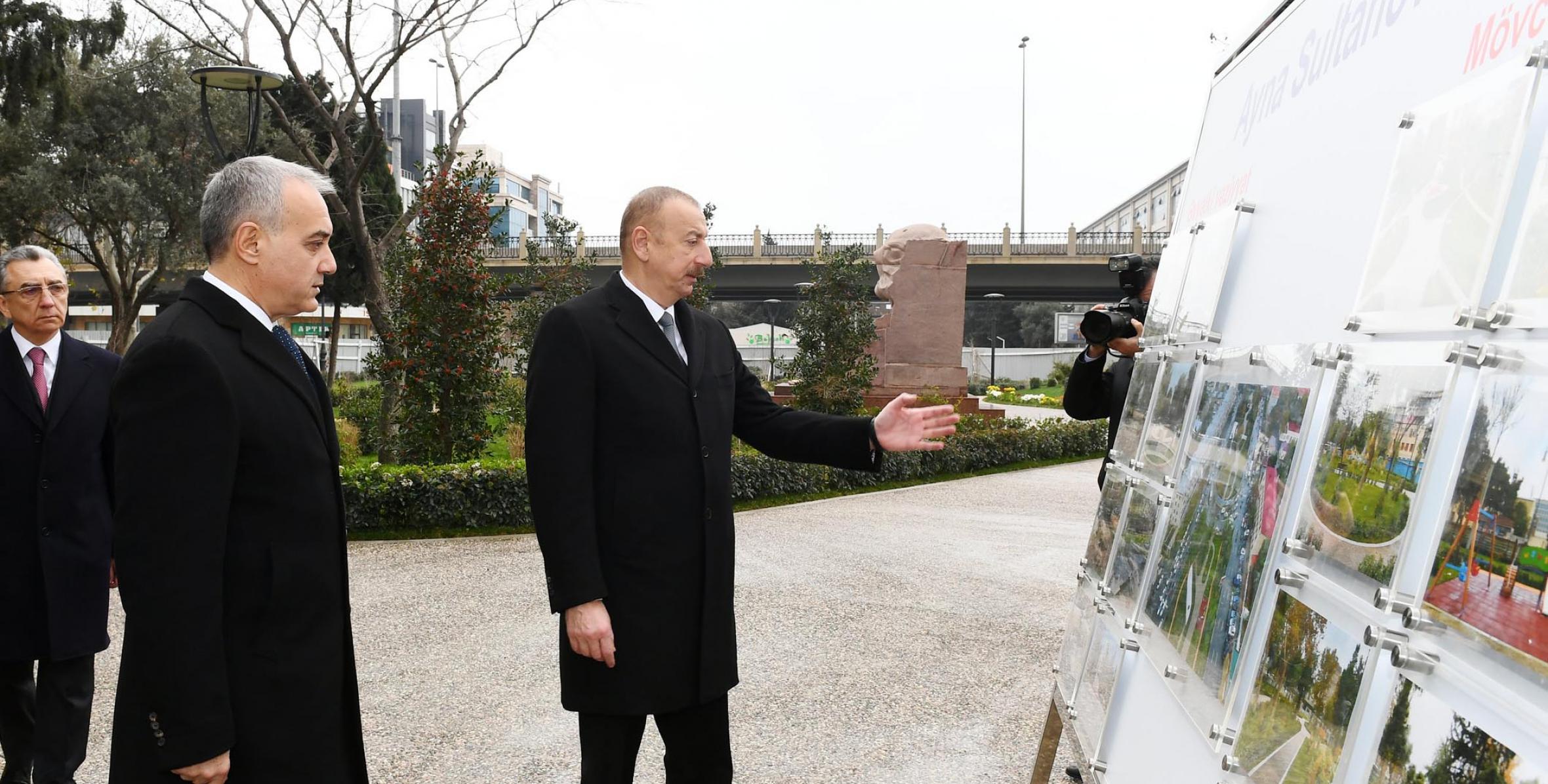 Ilham Aliyev viewed ongoing renovation works in another park in Baku