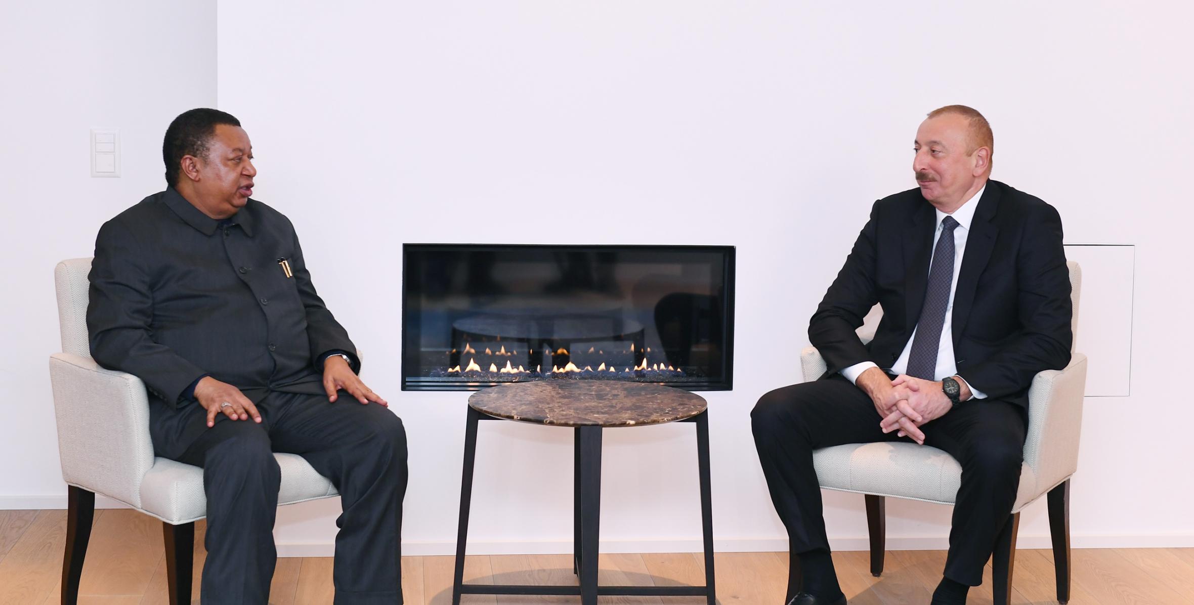 Ilham Aliyev met with OPEC Secretary General in Davos