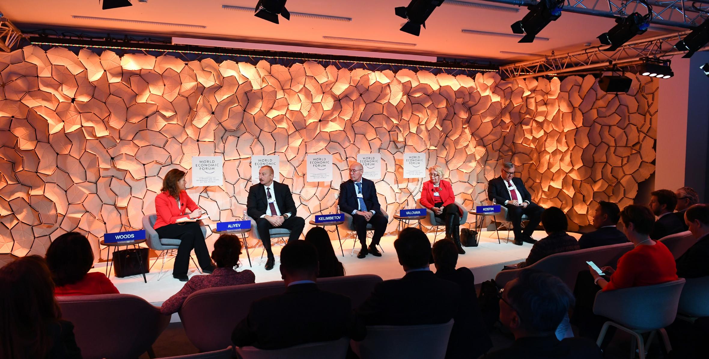 Ilham Aliyev attended panel discussion on “Strategic Outlook: Eurasia” as part of World Economic Forum