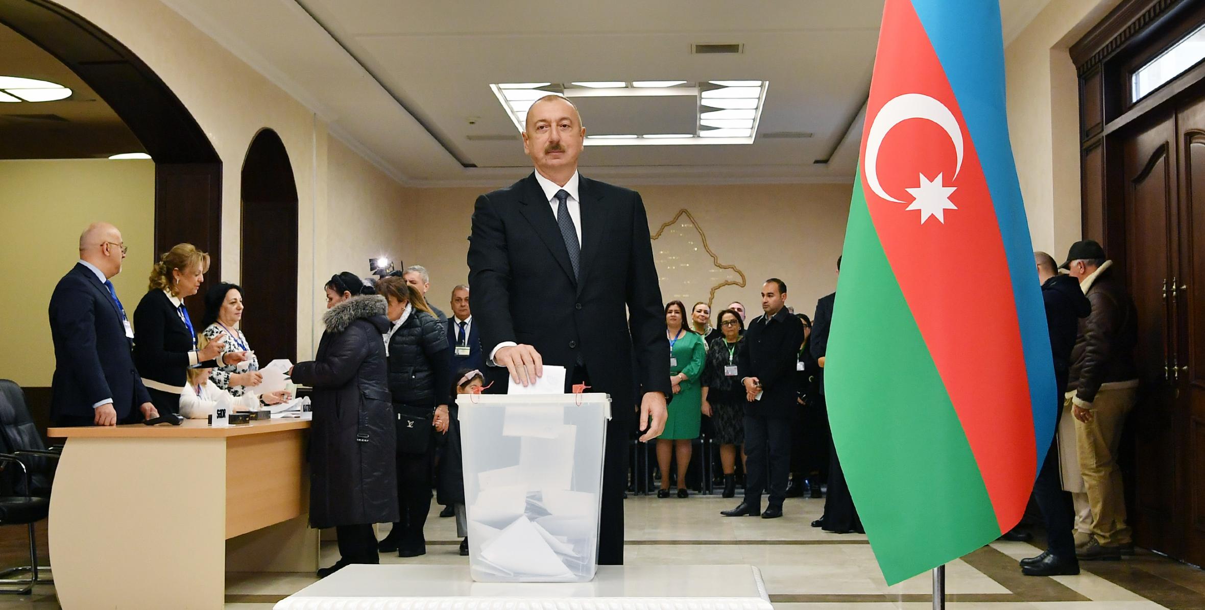 Ilham Aliyev voted at polling station No 6