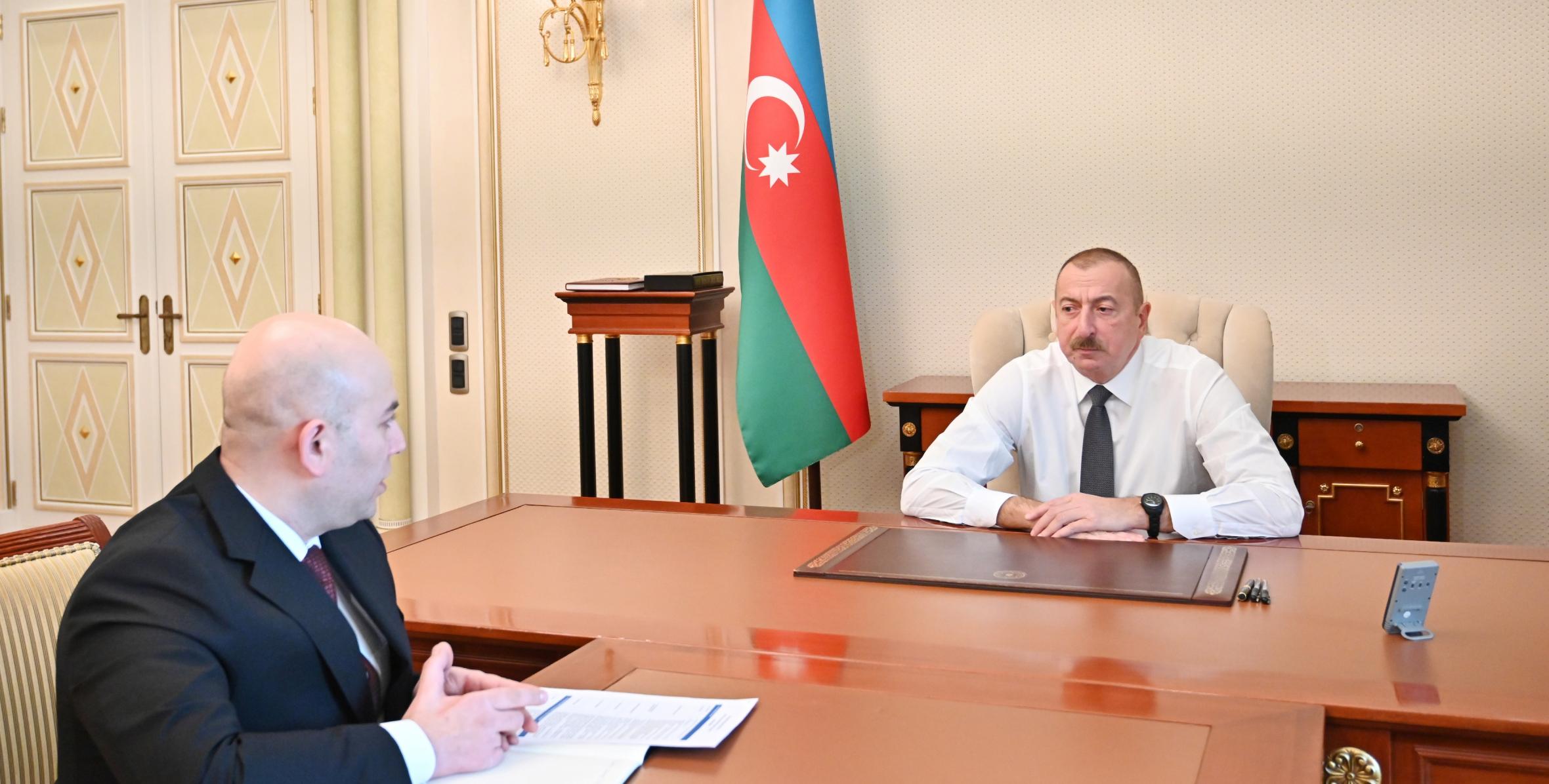 Ильхам Алиев принял председателя Правления Бакинского транспортного агентства