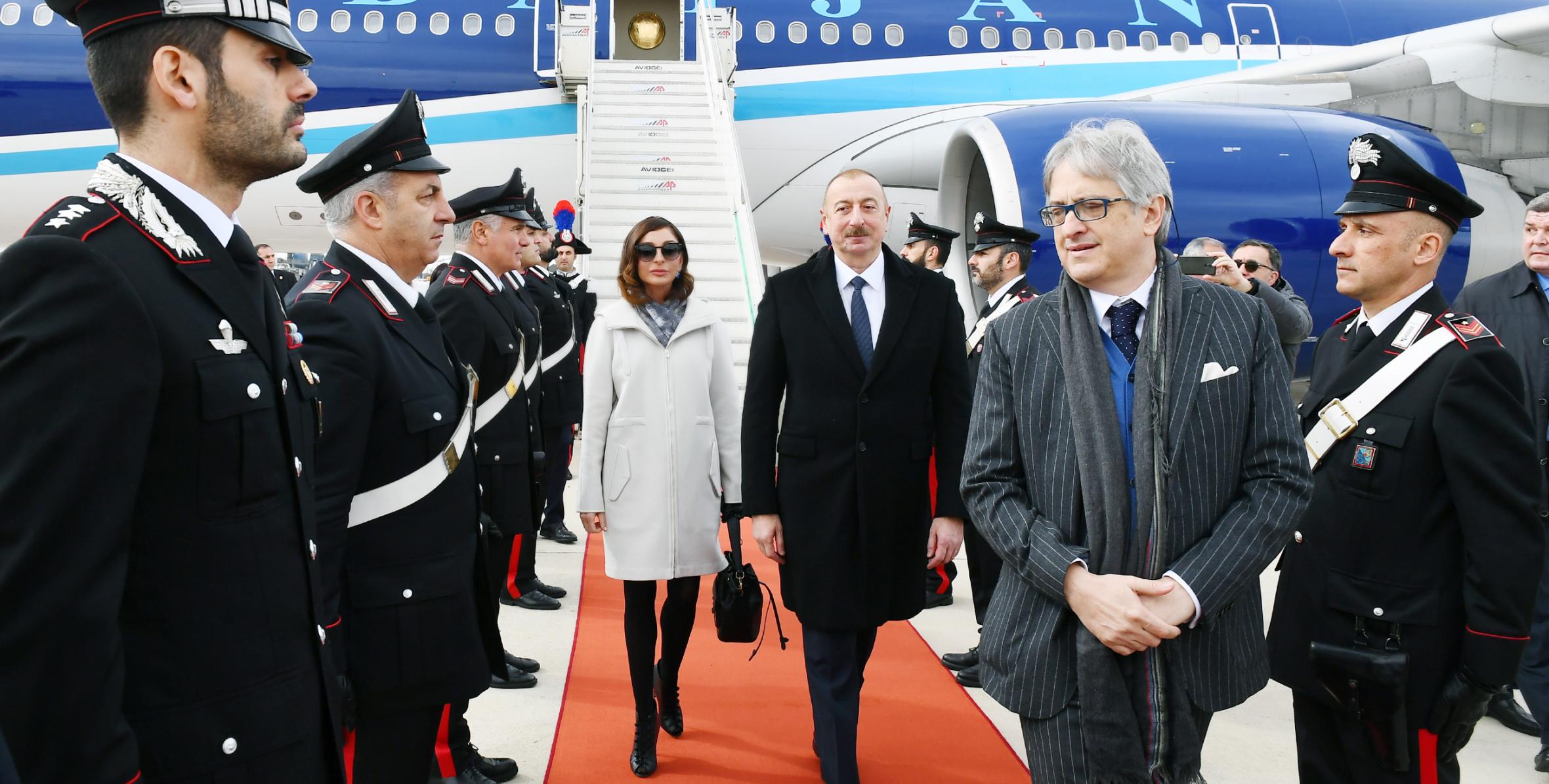 Ильхам Алиев прибыл с государственным визитом в Италию