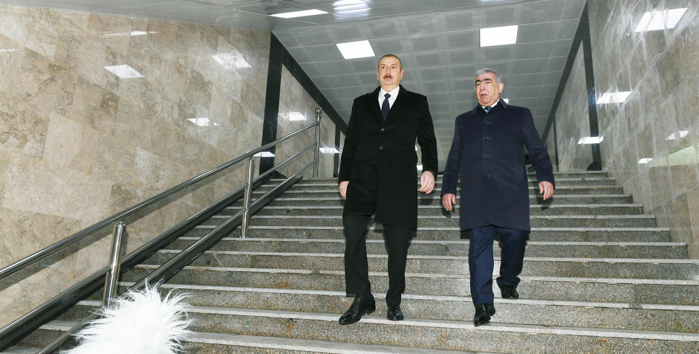 Ильхам Алиев принял участие в открытии подземного пешеходного перехода на пересечении проспекта Гейдара Алиева и улицы Зеки Мамедова