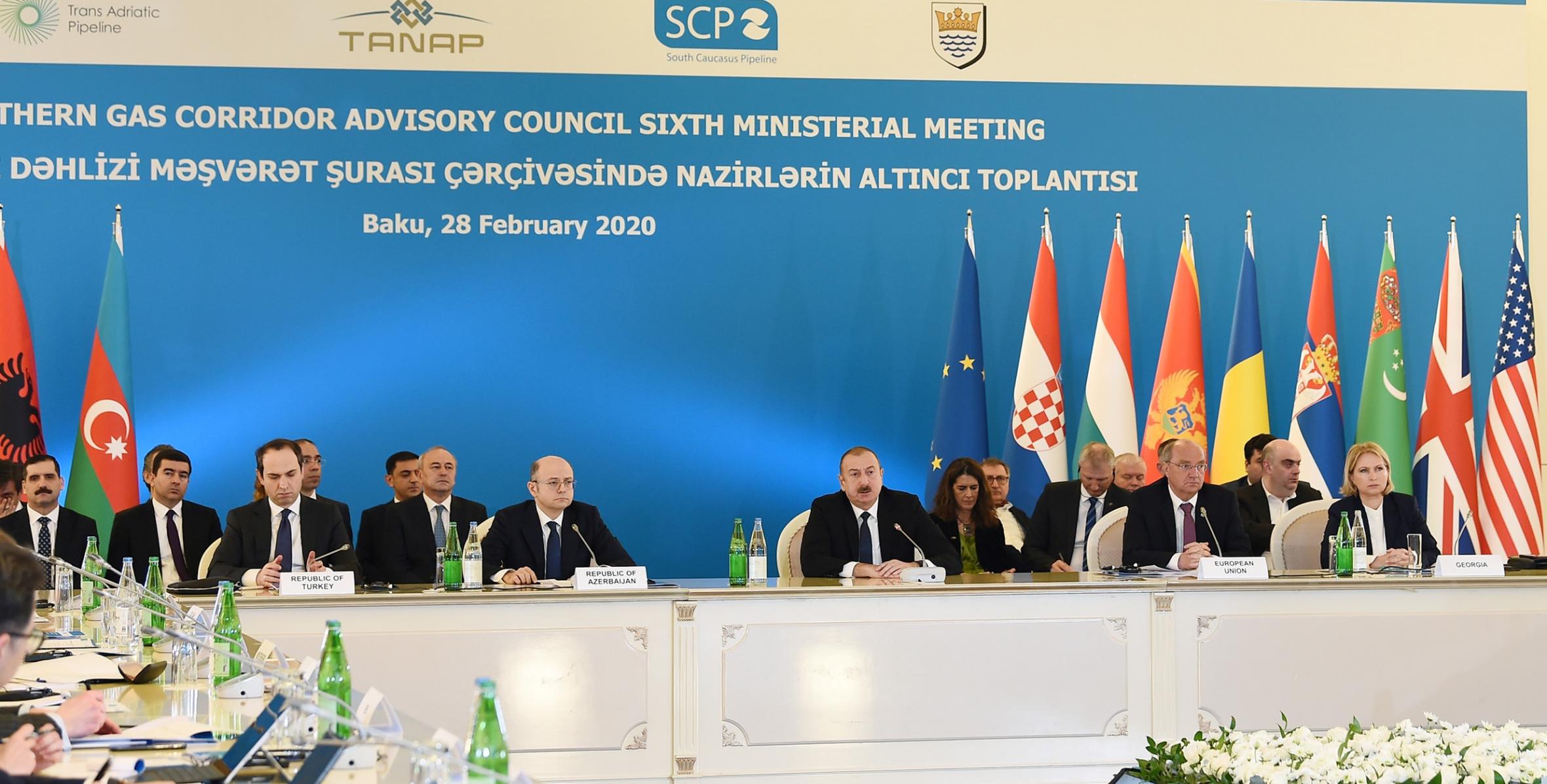 Sixth Ministerial Meeting of Southern Gas Corridor Advisory Council held in Baku