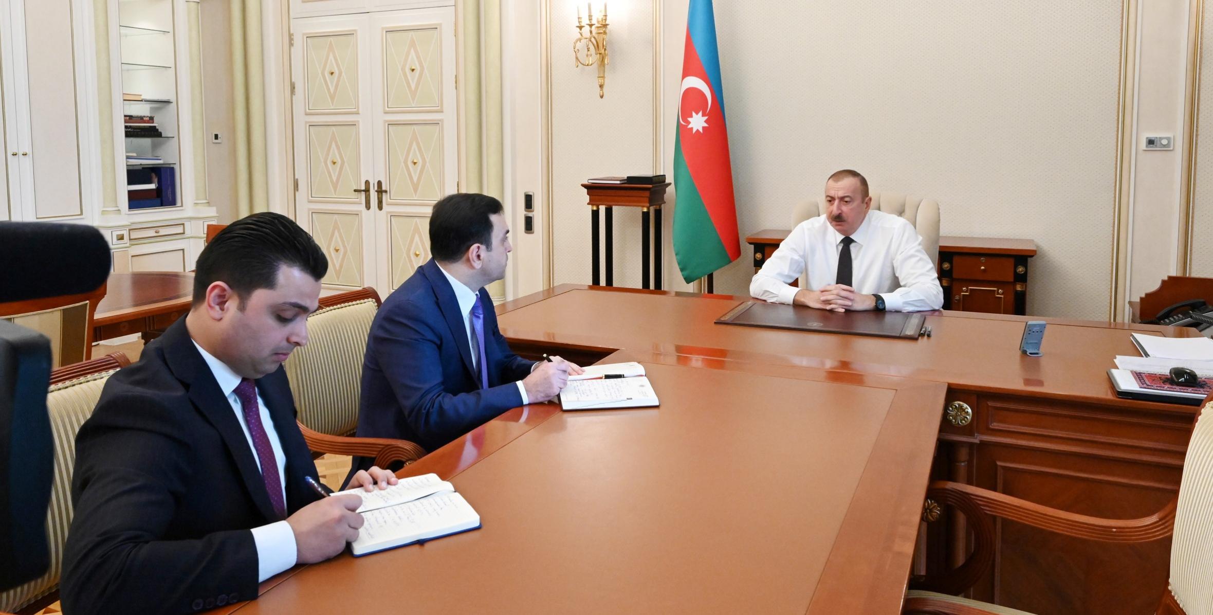 Ilham Aliyev received Nahid Baghirov on his appointment as head of Ismayilli District Executive Authority and Mirhasan Seyidov on his appointment as head of Neftchala District Executive Authority
