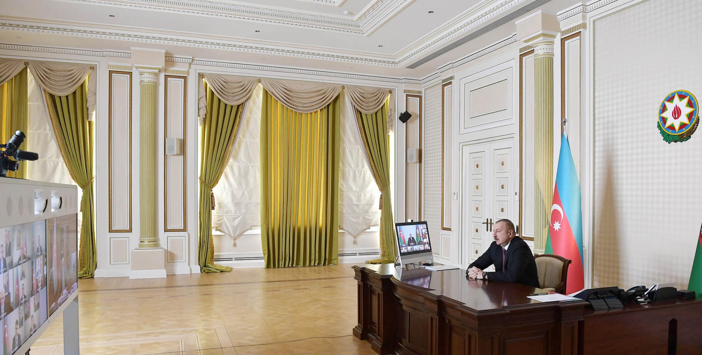Вступительная речь Ильхама Алиева на совещание в формате видеоконференции, посвященное социально-экономическим итогам первого квартала года