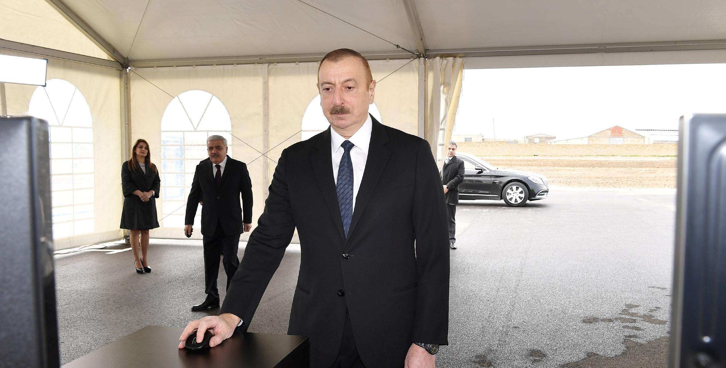 Ильхам Алиев принял участие в открытии магистрального газопровода, проложенного в город Сумгайыт