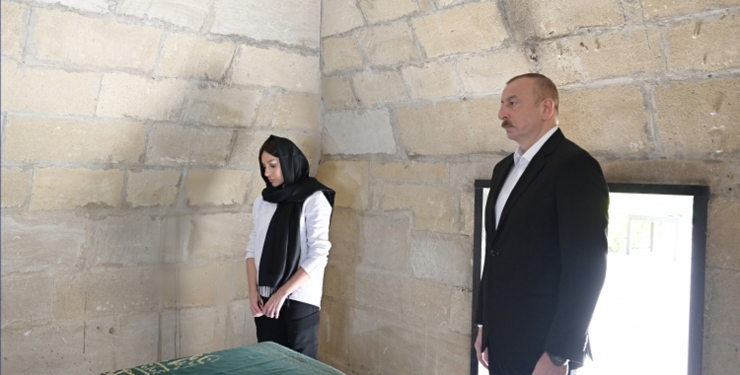 Ilham Aliyev viewed work done as part of renovation of Pirsaat Baba shrine in Shamakhi