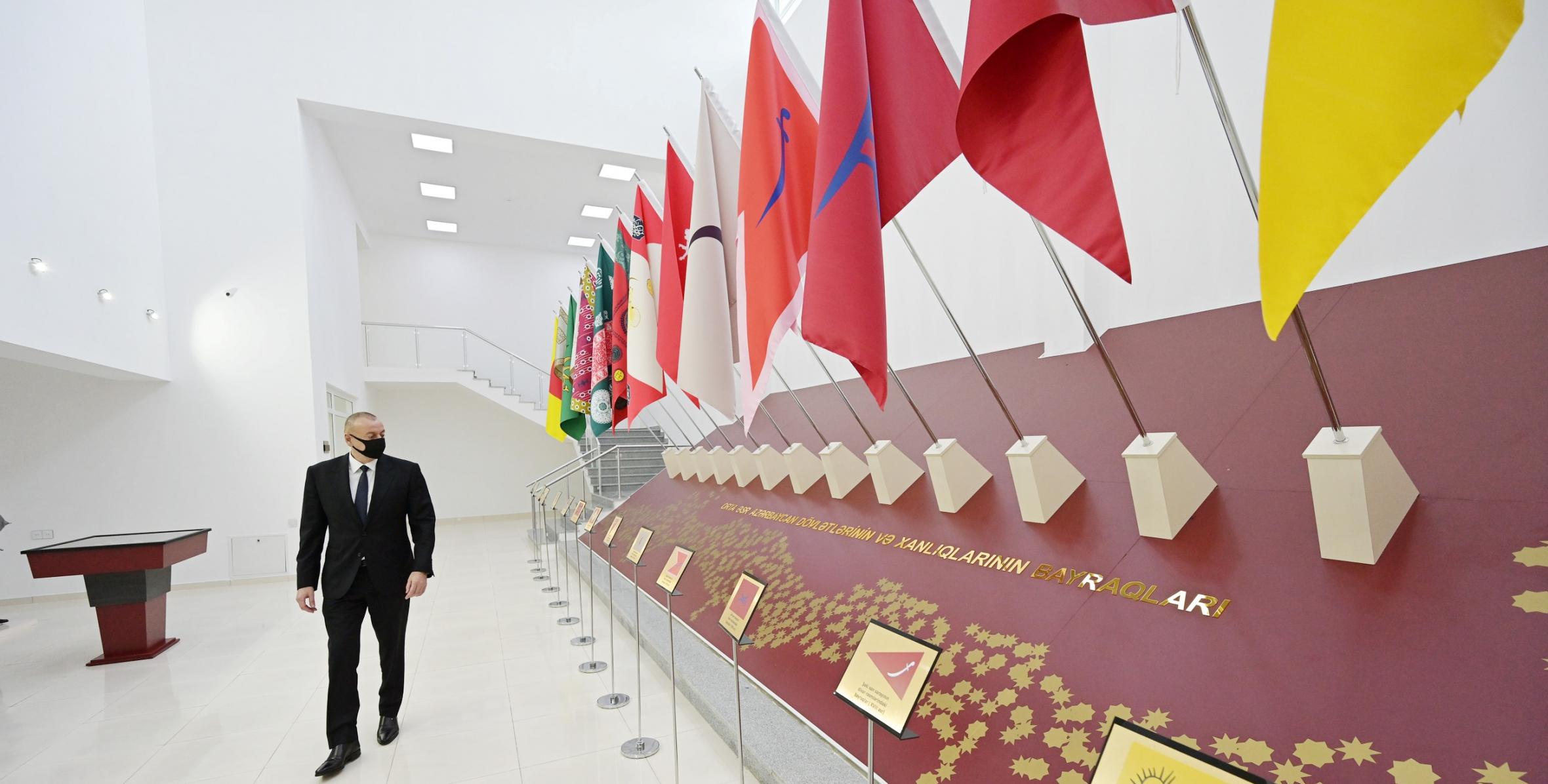 Ильхам Алиев принял участие в открытии Музея государственных символов в Мингячевире
