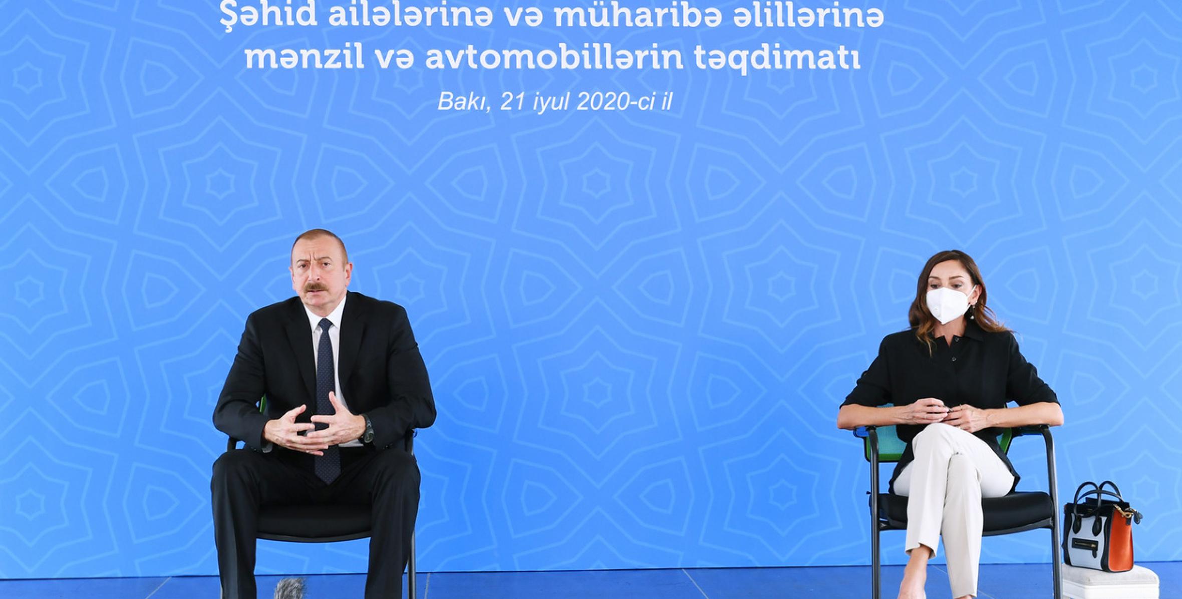 Speech by Ilham Aliyev at the ceremony to give out apartments and cars to families of martyrs and war disabled