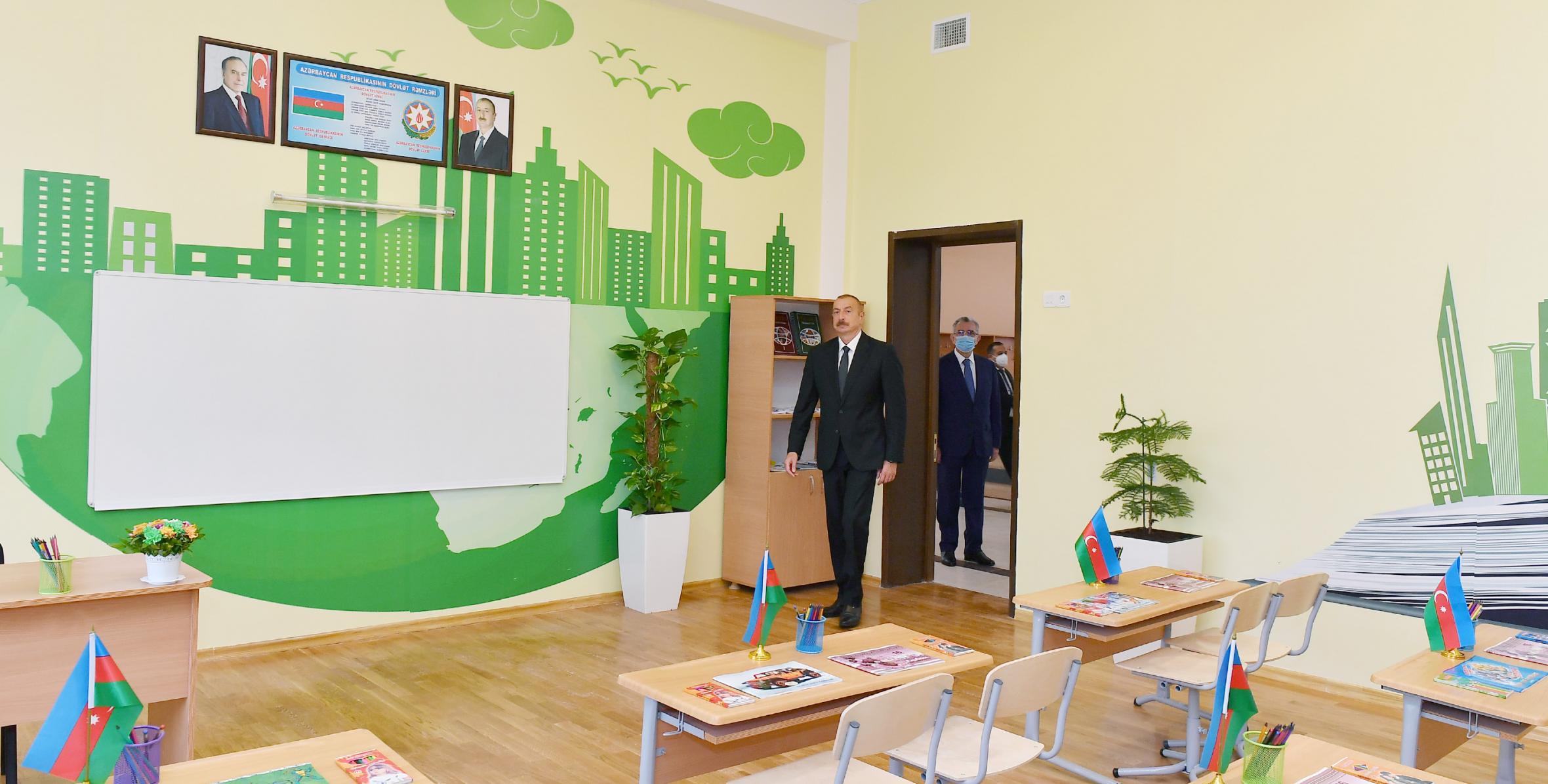 Ilham Aliyev inaugurated secondary school No.154 in Amirjan settlement