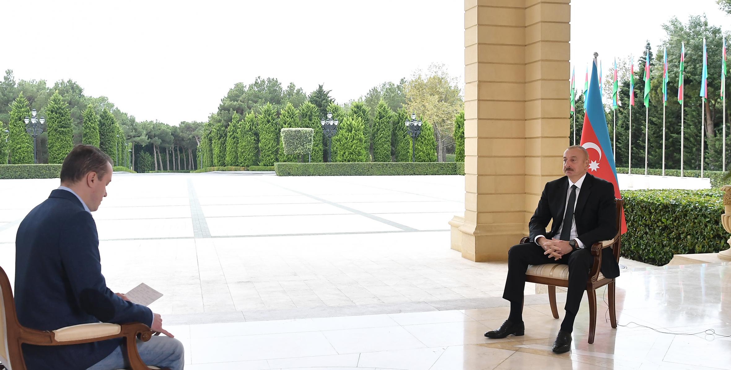 Ilham Aliyev was interviewed by Russian “Perviy Kanal” TV