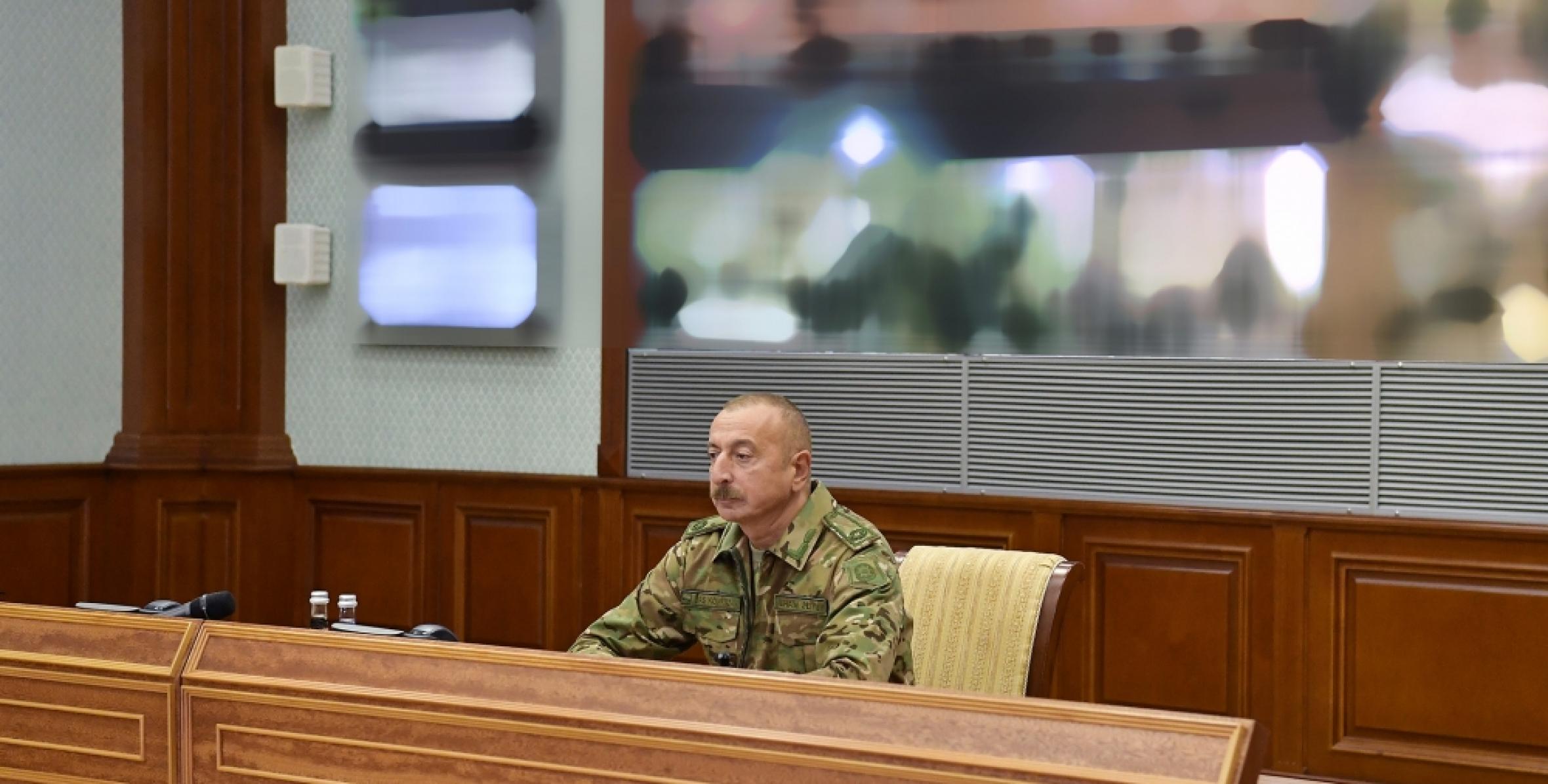 Operational meeting was held under the President, Commander-in-Chief Ilham Aliyev at Central Command Post of the Ministry of Defense