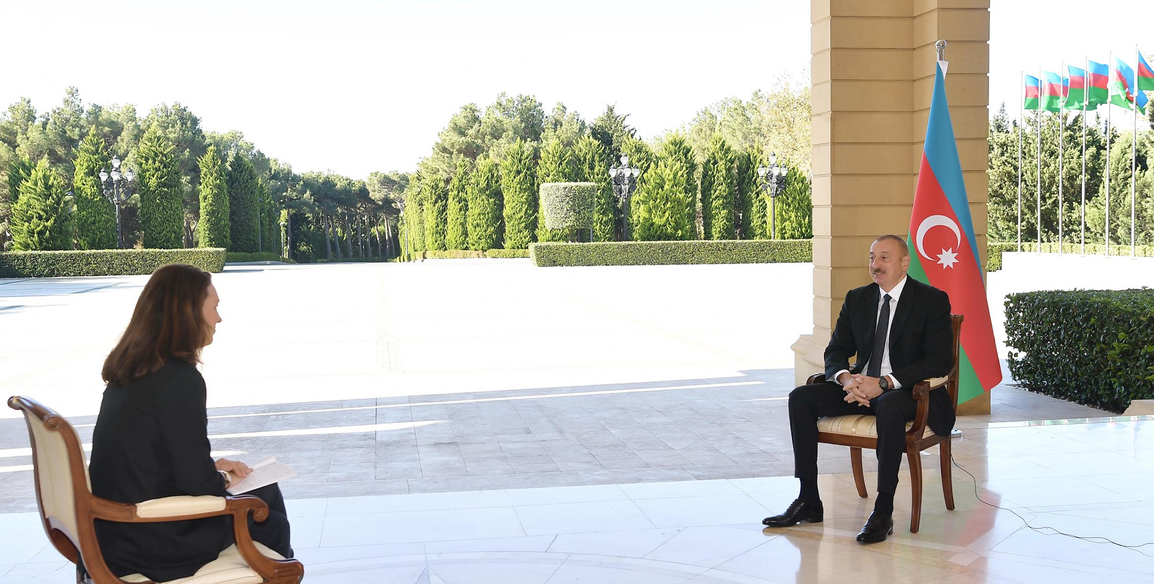 Ilham Aliyev was interviewed by France 24 TV channel