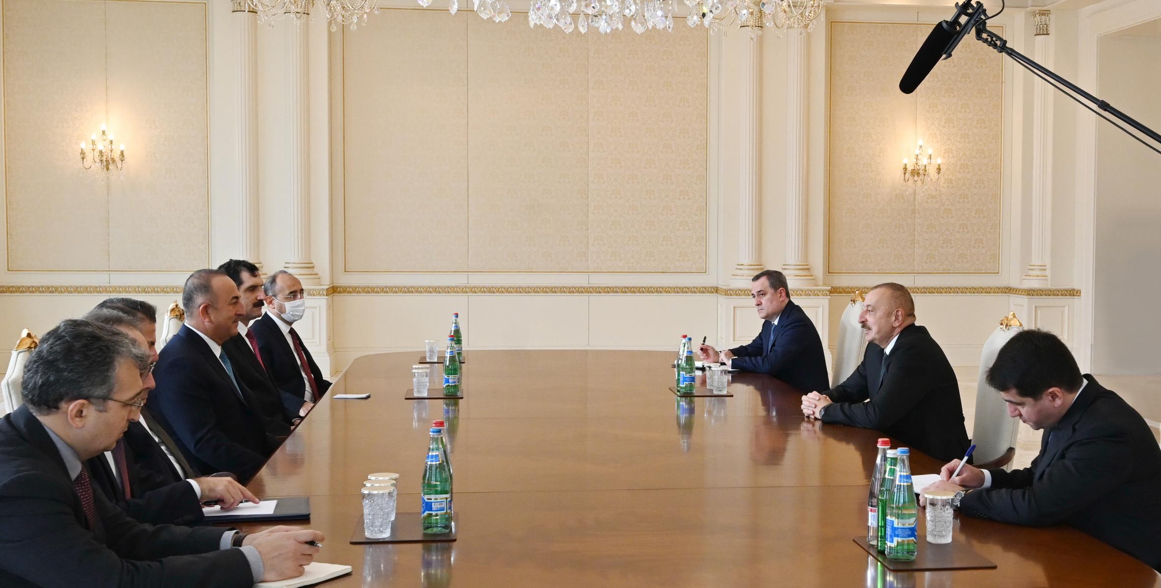 Ilham Aliyev received delegation led by Turkish Foreign Minister