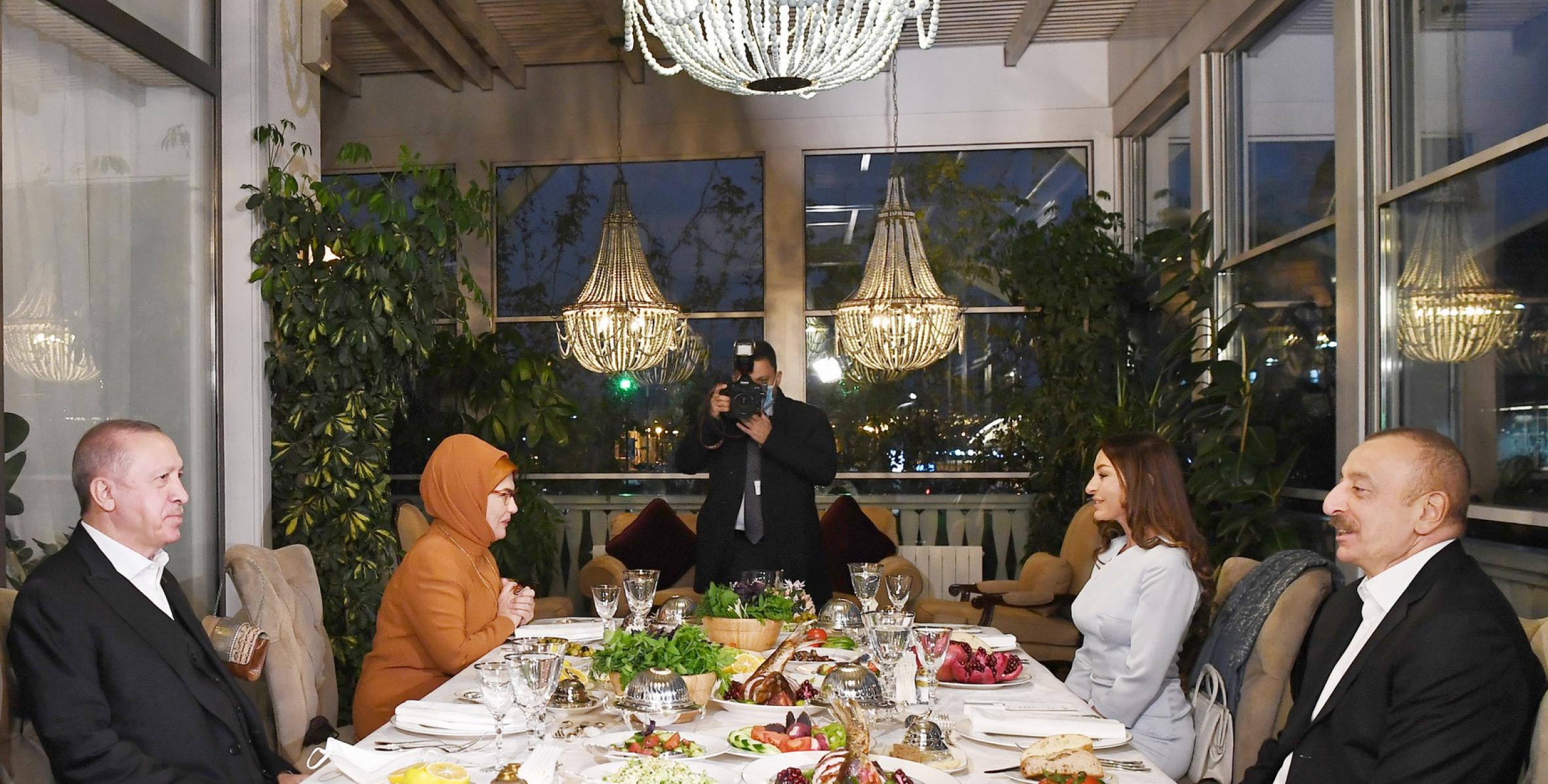 Ilham Aliyev and Turkish President Recep Tayyip Erdogan dined together