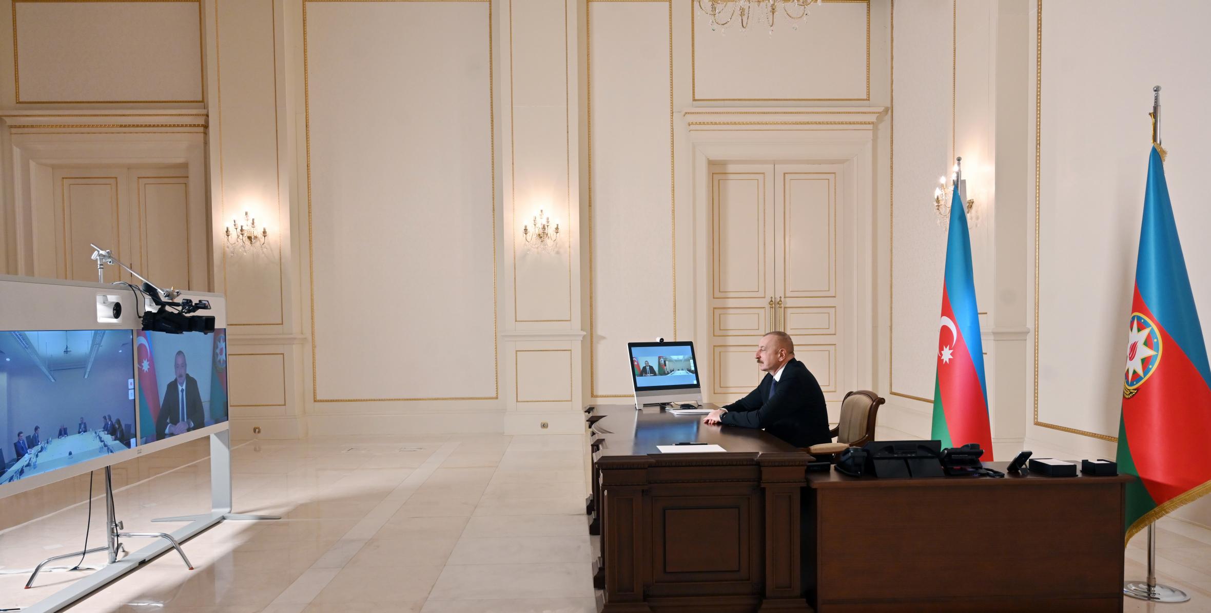 Ильхам Алиев принял в видеоформате делегацию во главе с председателем Maire Tecnimont Group Италии