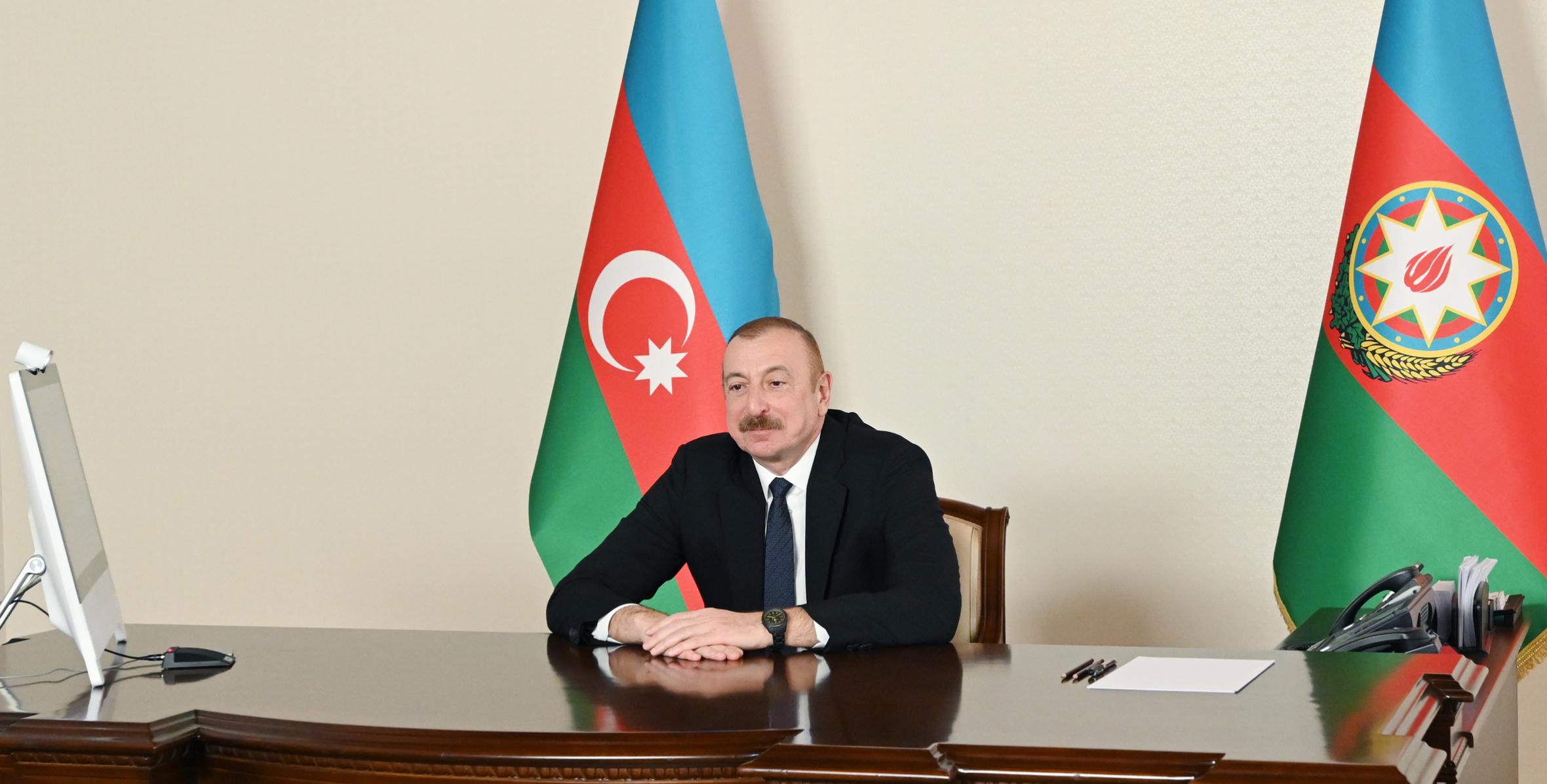 Ilham Aliyev received in a video format co-chair of Nizami Ganjavi International Center