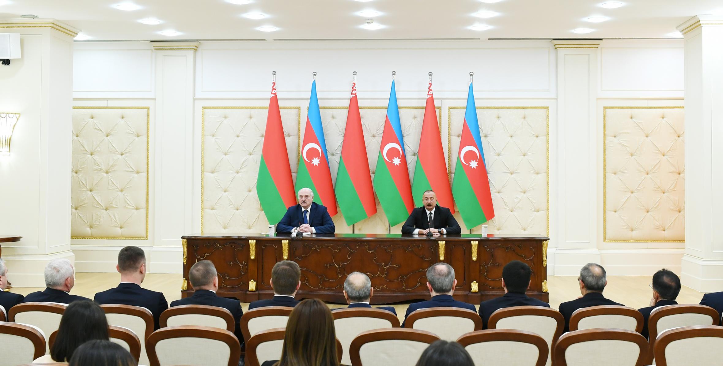 Presidents of Azerbaijani and Belarus made press statements