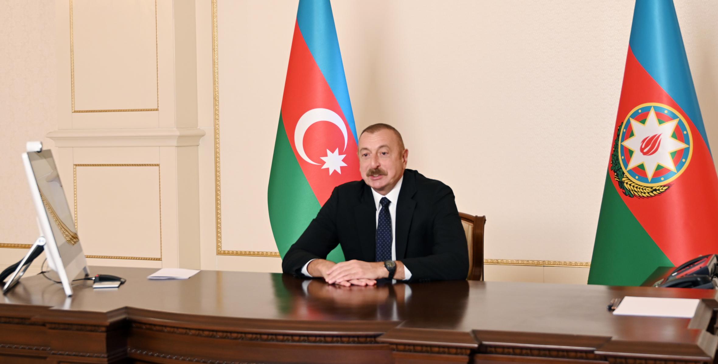 Состоялась встреча Ильхама Алиева с президентом Всемирного экономического форума в формате видеоконференции