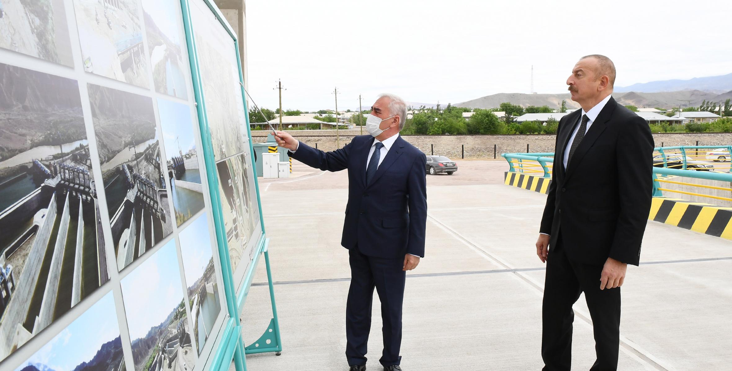Ильхам Алиев ознакомление со строительством Ордубадской гидроэлектростанции