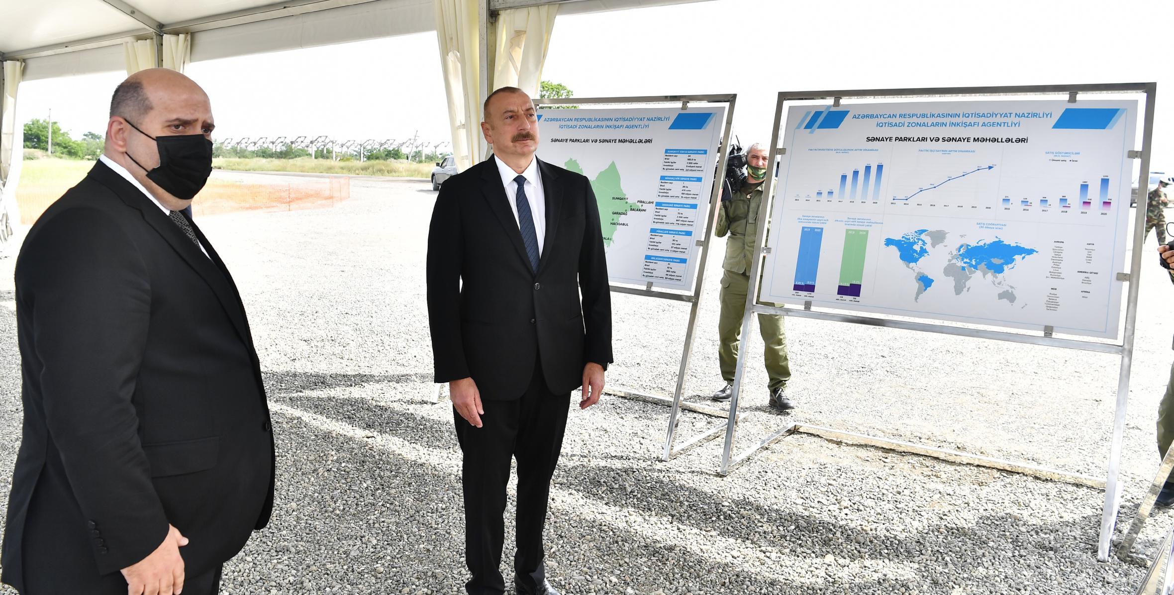Ильхам Алиев принял участие в церемонии закладки фундамента Агдамского промышленного парка