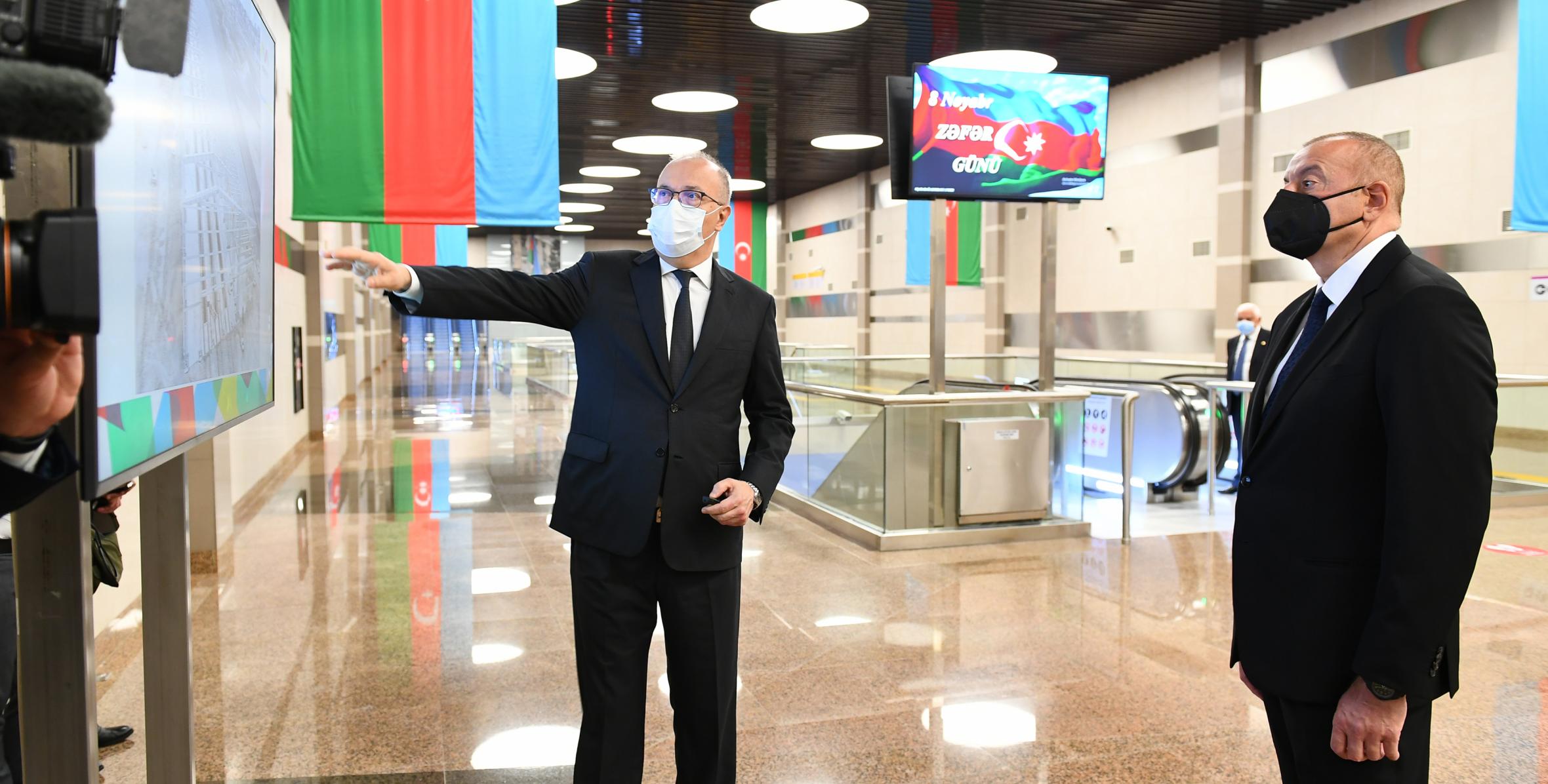 Ильхам Алиев ознакомился с условиями, созданными на станции метро "8 Ноября"